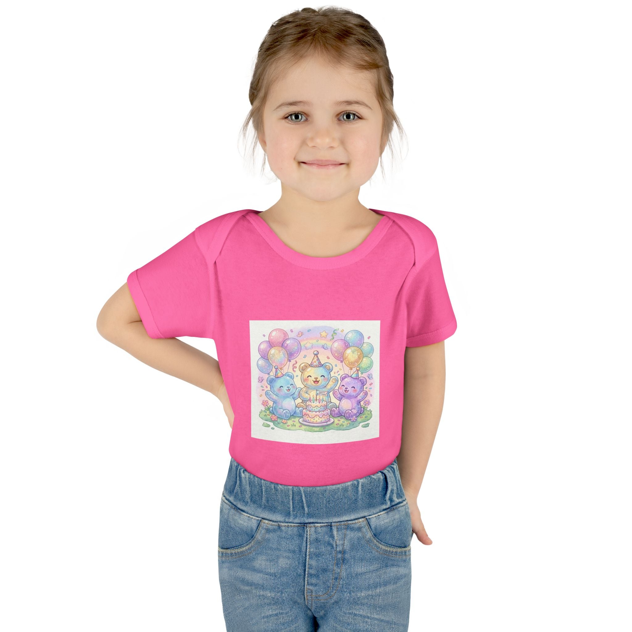 Birthday Gooey Bears, Cake & Balloons Infant Onesie