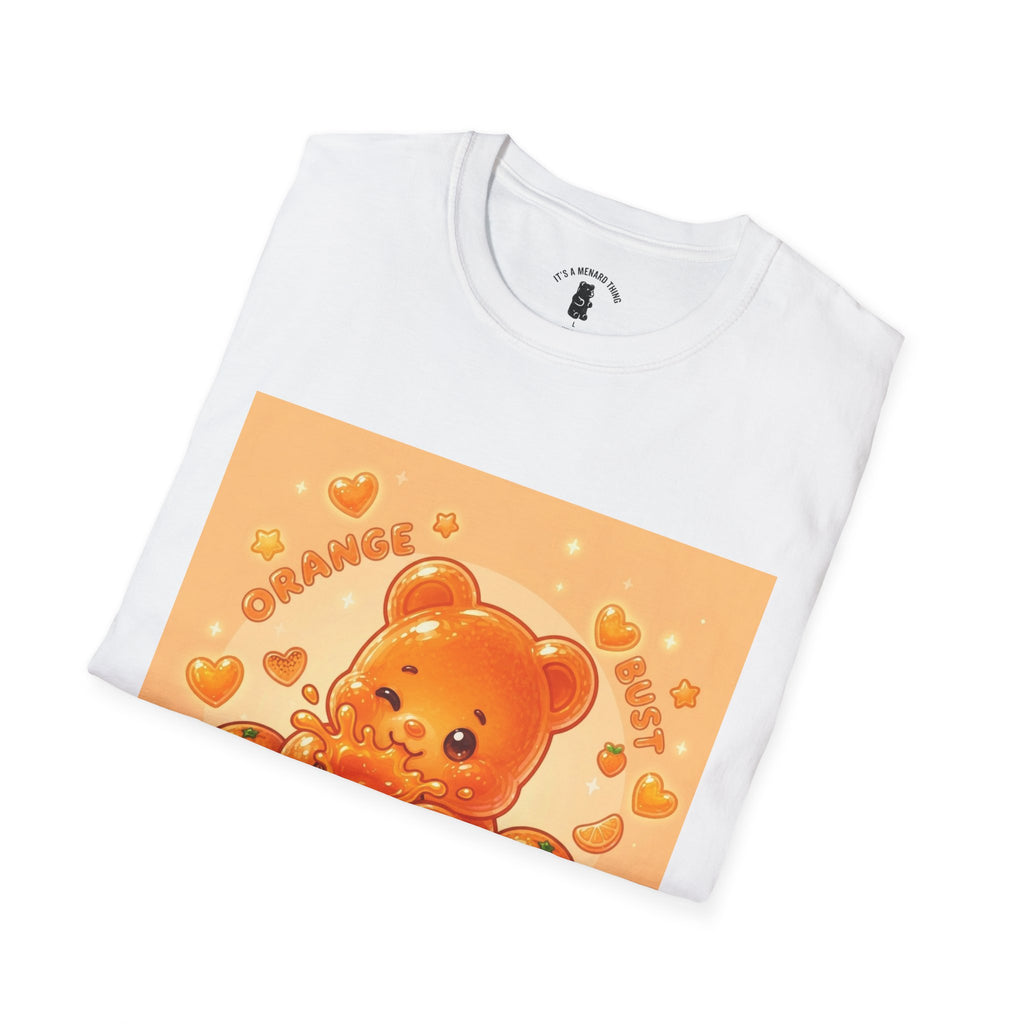 Orange Burst Gooey Gummy Bear T-Shirt —  Kawaii Graphic T-Shirt