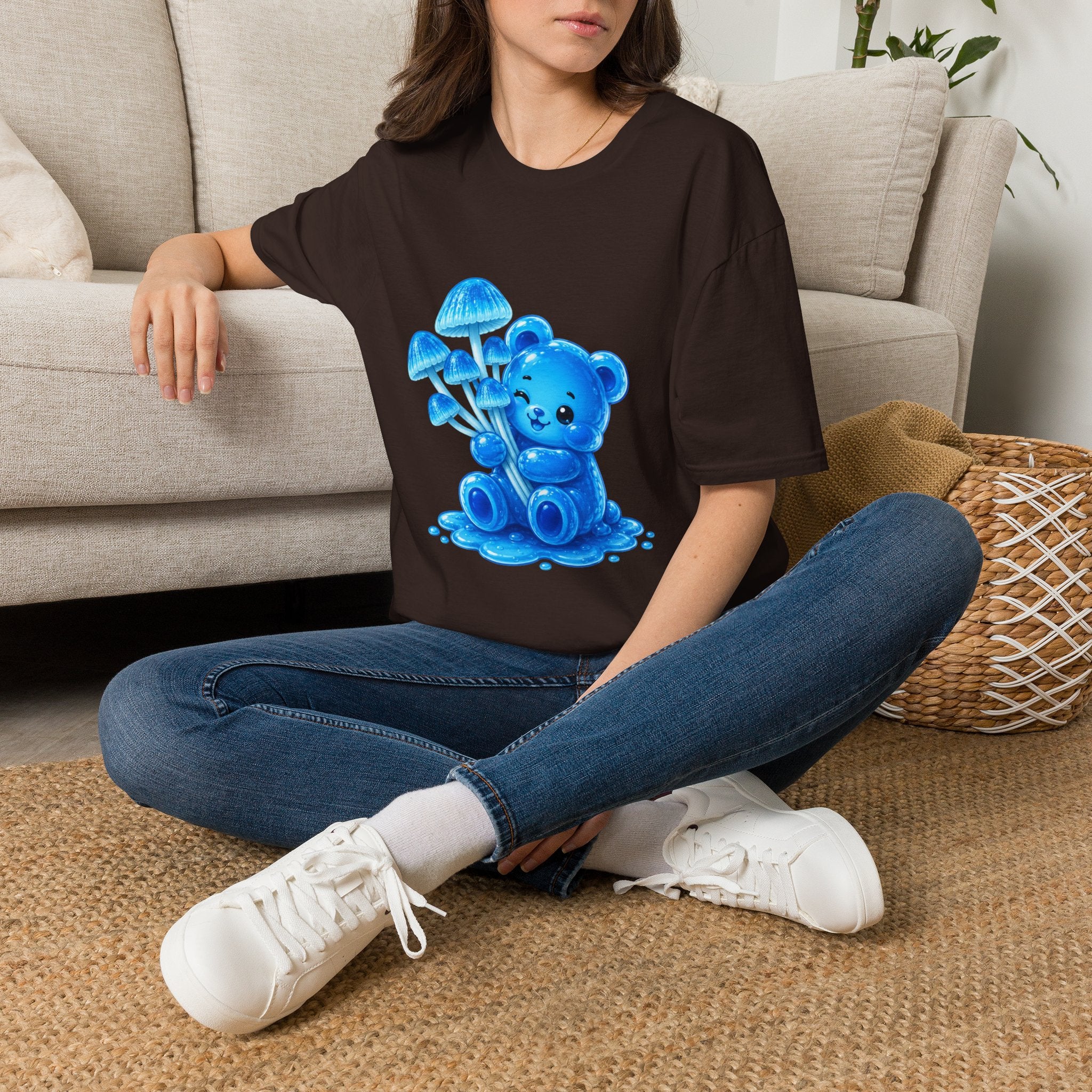 Small Cluster of Blue Mini pipe Mushrooms, Oozy Bear Special- Graphic Shirt