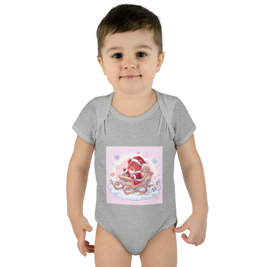 Baby Bodysuit – Gooey Gummy Santa in Sleigh Christmas Infant Onesie