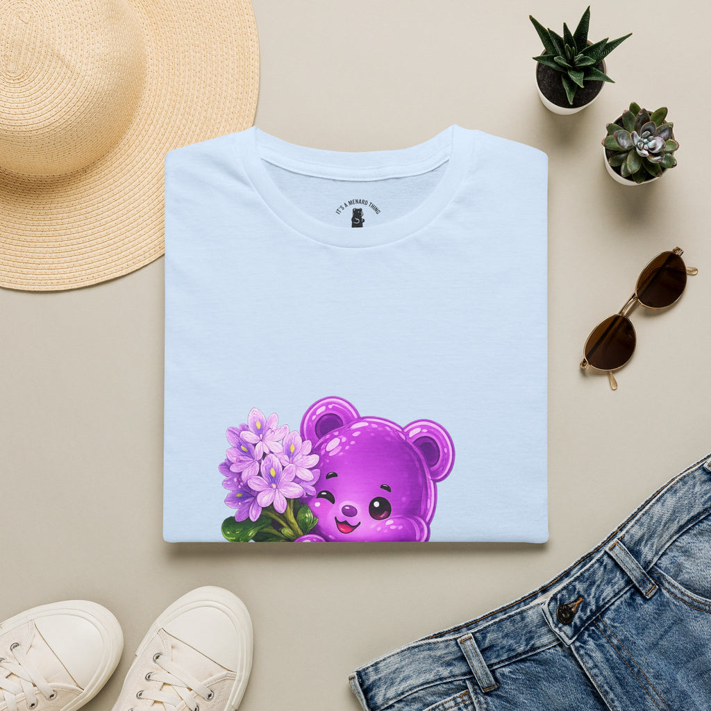 Purple Flower Cluster, Oozy Bear Friend Flower Addition- Graphic Shirt