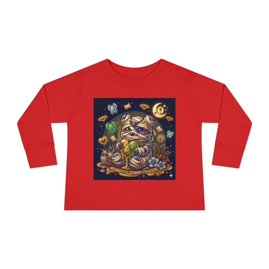 Cute Mummy Halloween Oozy Bear Special- Kids Graphic Long Sleeve Shirt