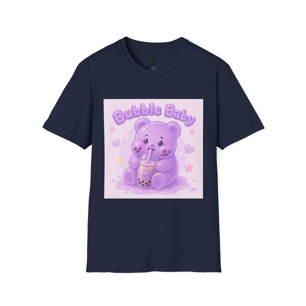 "Bubble Baby" Purple Gooey Gummy Bear — Cute Purple Boba Tea Graphic Tee