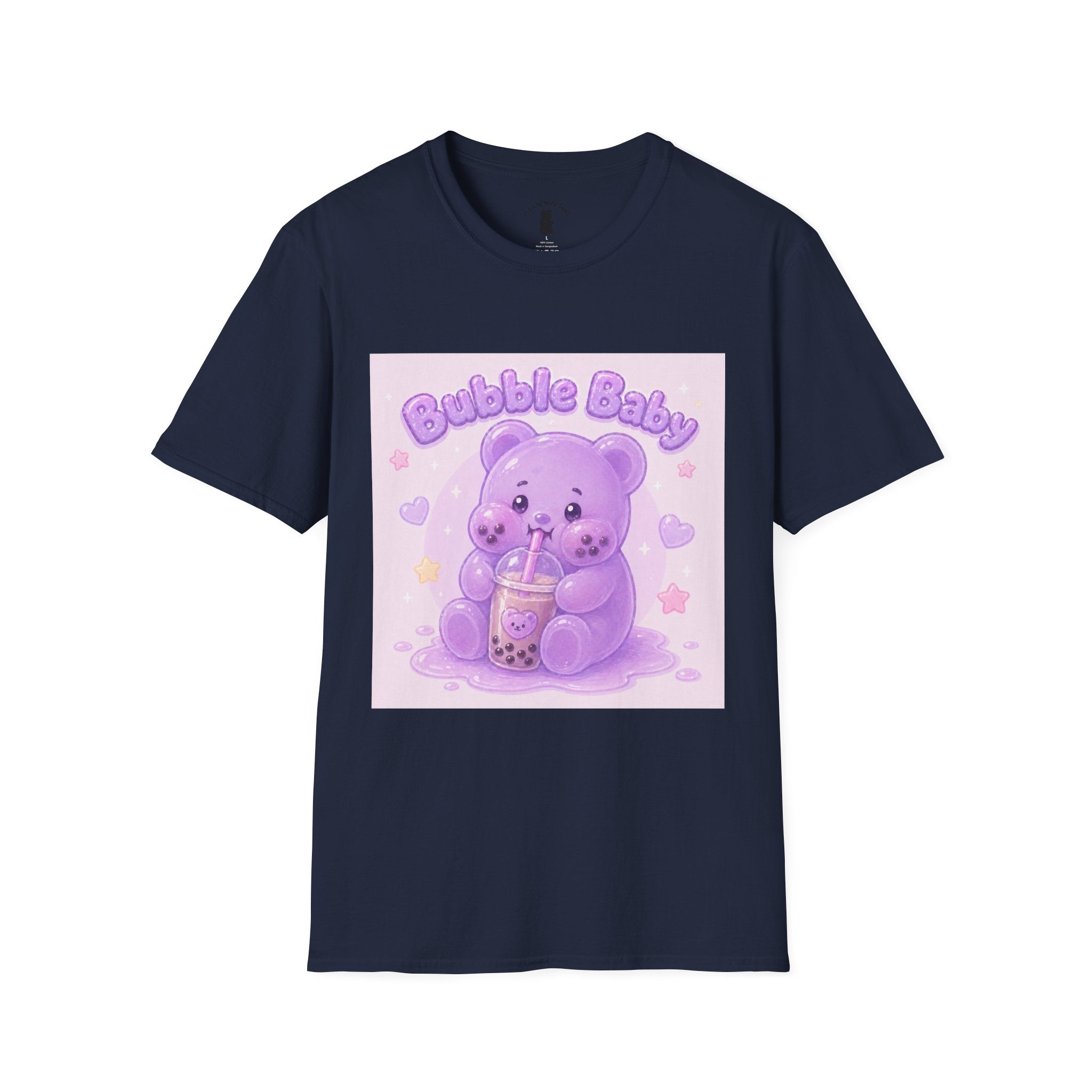 "Bubble Baby" Purple Gooey Gummy Bear — Cute Purple Boba Tea Graphic Tee