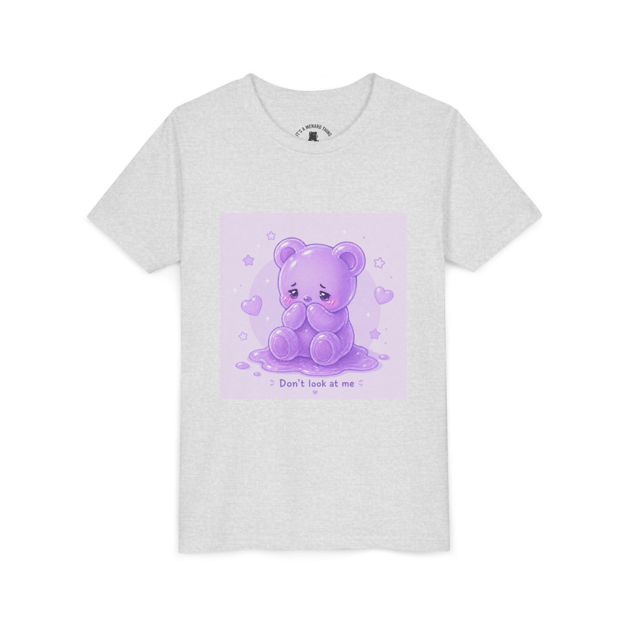 Shy Purple Gooey Gummy Bear “Don’t Look at Me” Graphic