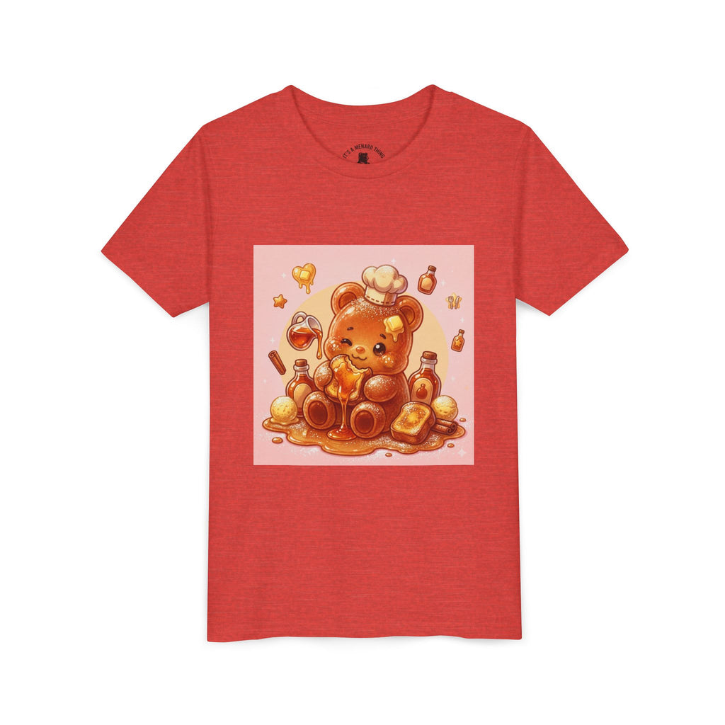 Kids Thick French Toast Gooey Gummy Chef Bear Graphic T-Shirt