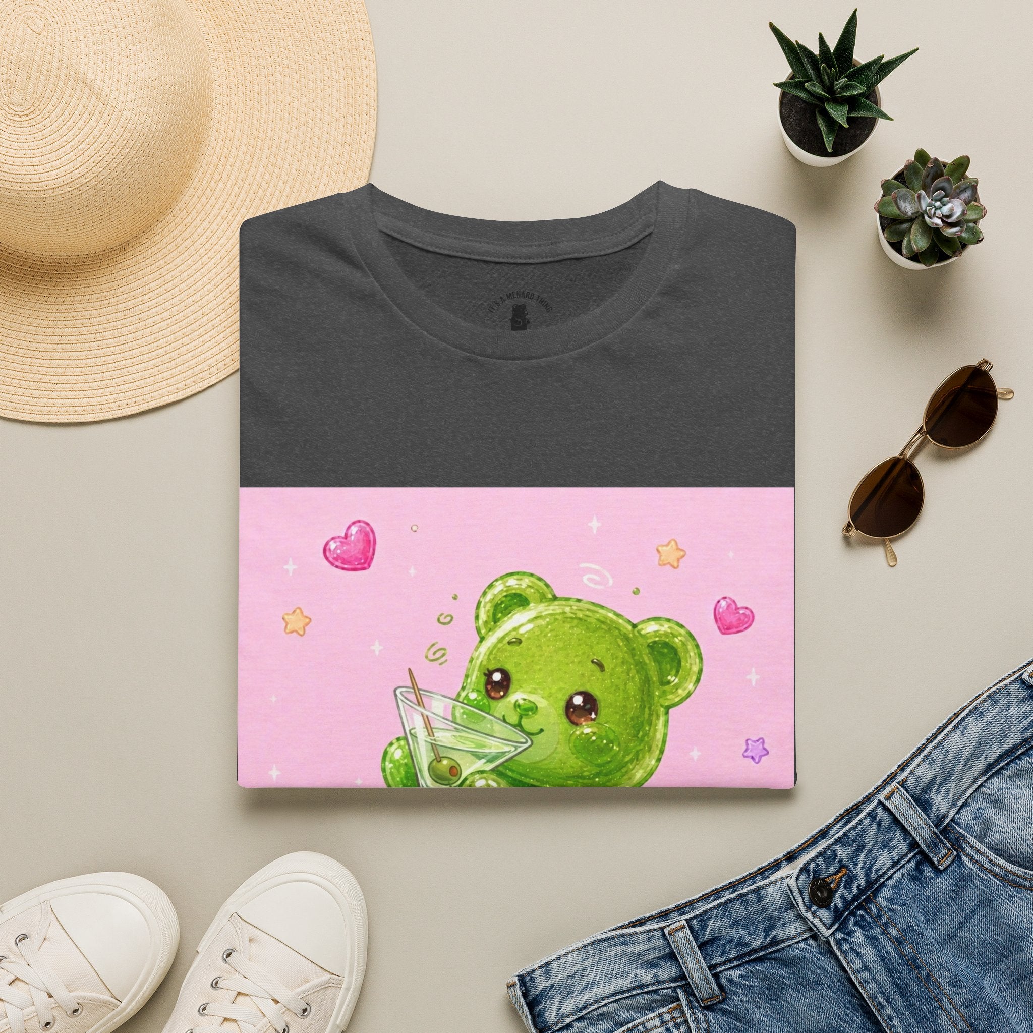 Yummy Martini, Green Oozy Boozy Gummy Drinking Pal- Kawaii Graphic Shirt