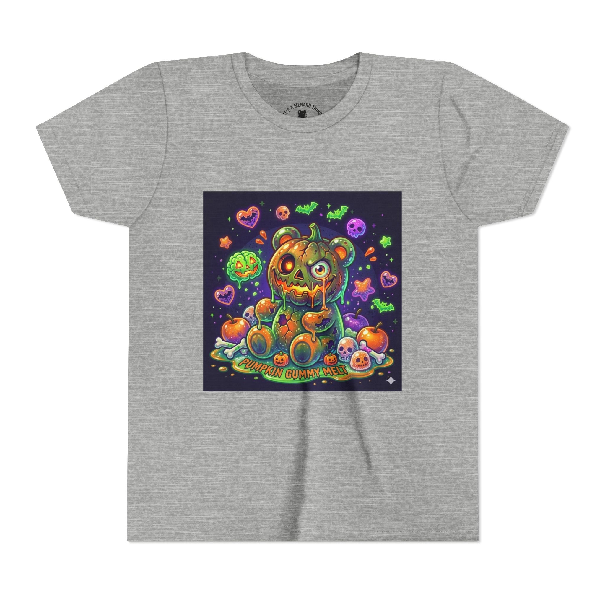 Cute Creepy Pumpkin Head Gooey Gummy Bear Halloween- Graphic Tee