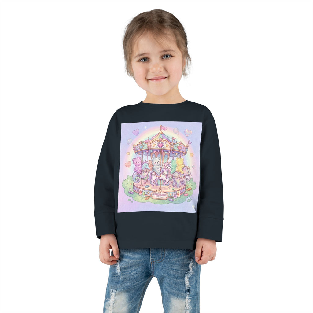 Pastel Carousel, Carnival Oozy Bear Gummy Friends- Graphic Long Sleeve Shirt