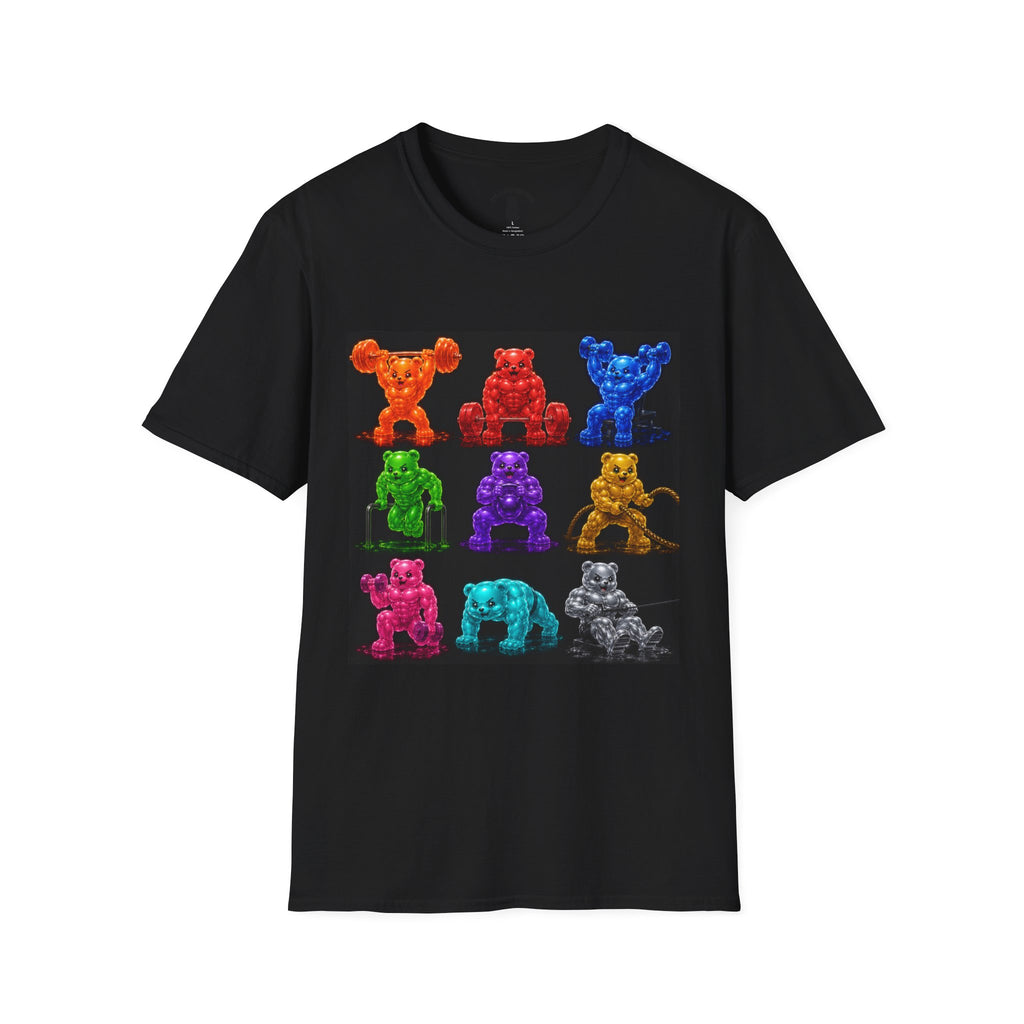 Gummy Grid of Oozy Buff Bears Workout- Adult Graphic Shirt