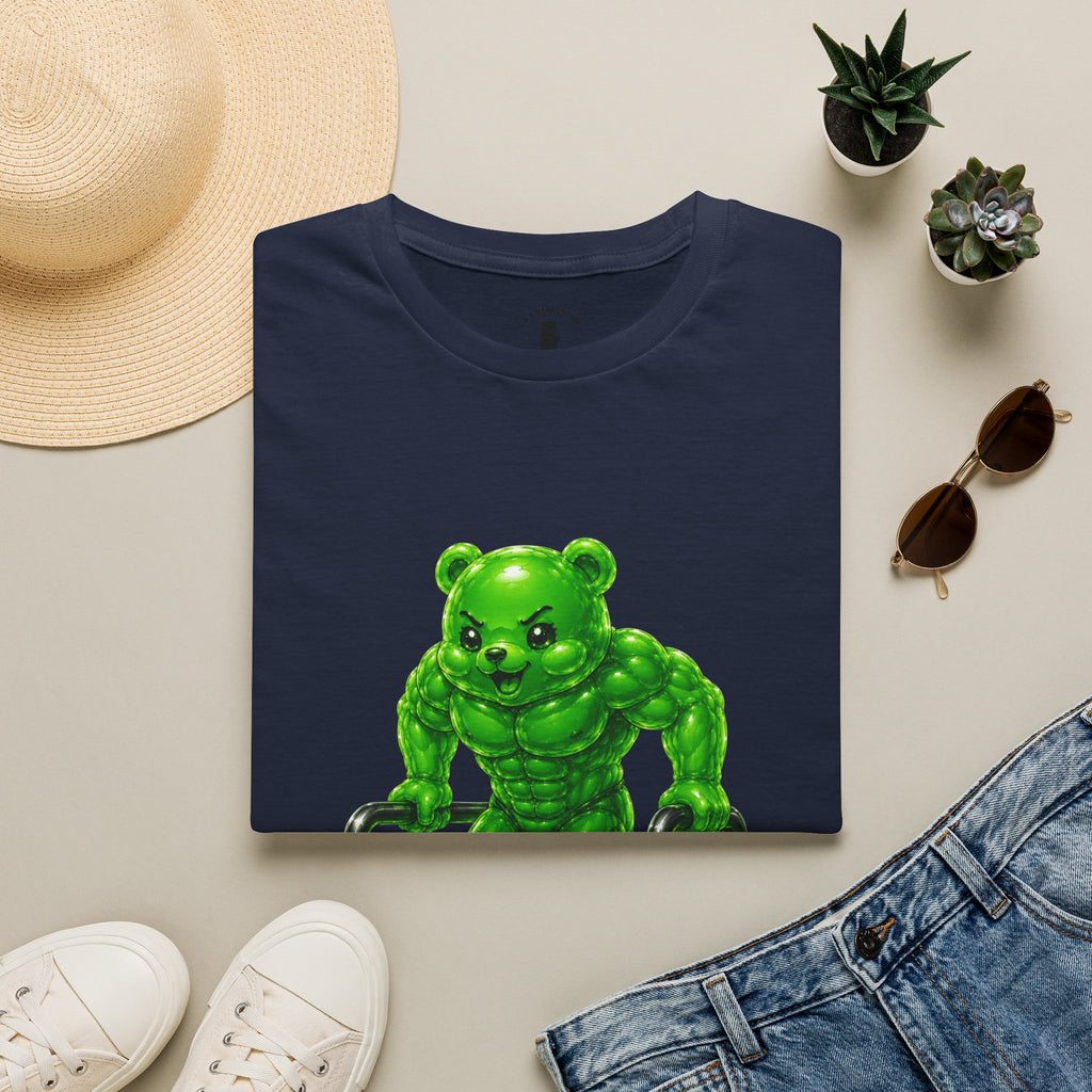 Bar Lifting Workout, Emerald green Oozy Buff Bear Gym Special- Adult Graphic Shirt (18+)