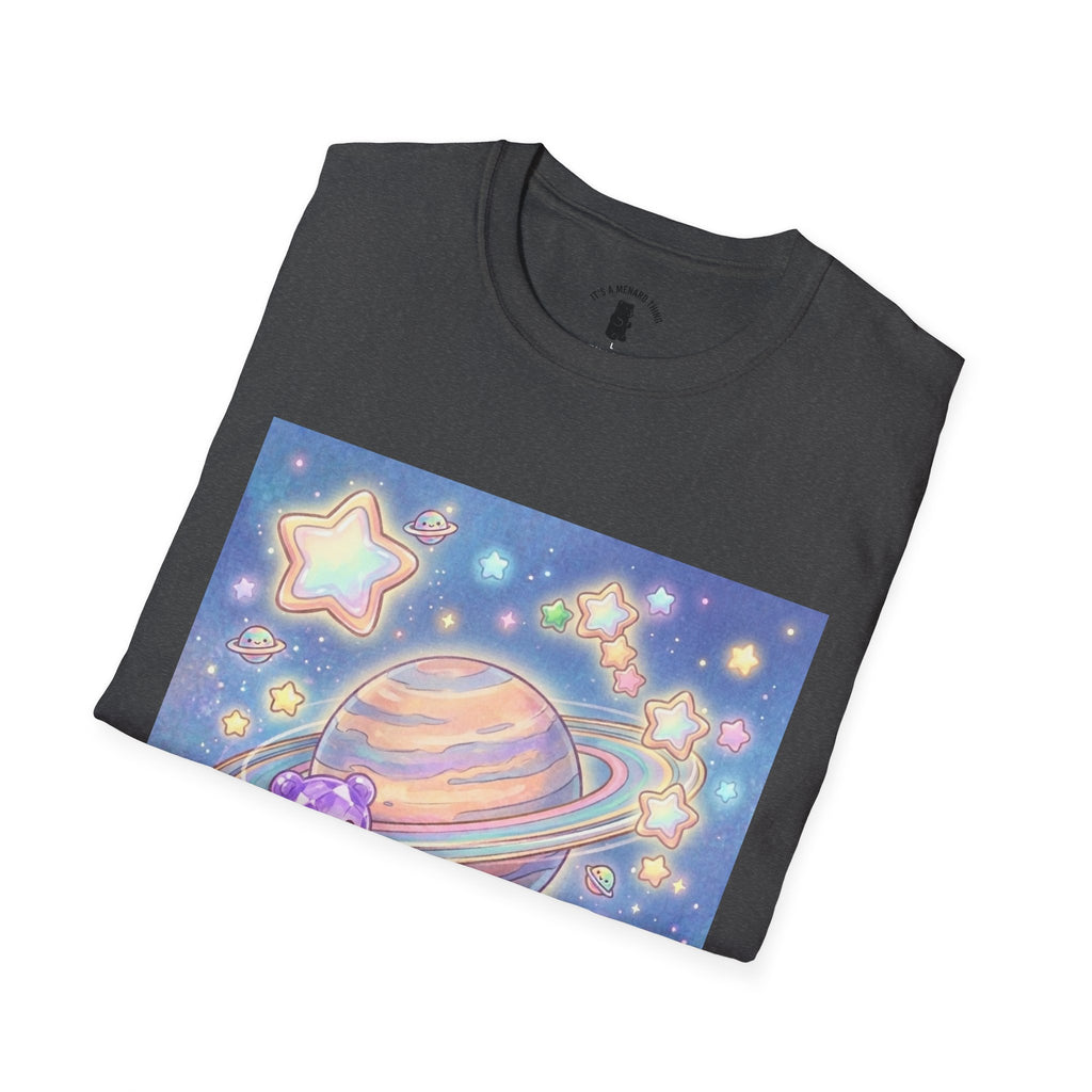 Look Upon Saturn, Purple Crystal Gooey Gummy Bear — Kawaii Graphic T-Shirt