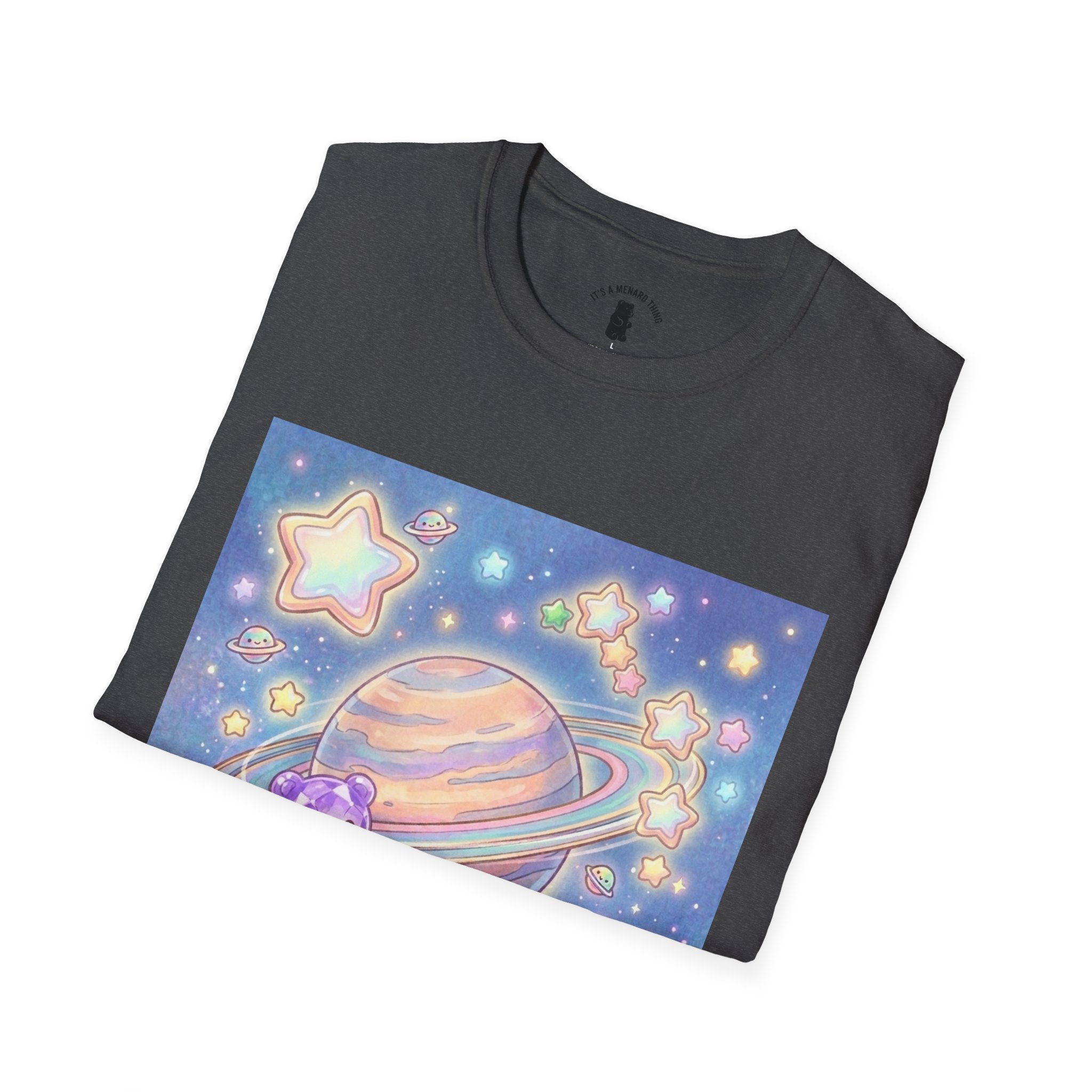 Look Upon Saturn, Purple Crystal Gooey Gummy Bear — Kawaii Graphic T-Shirt