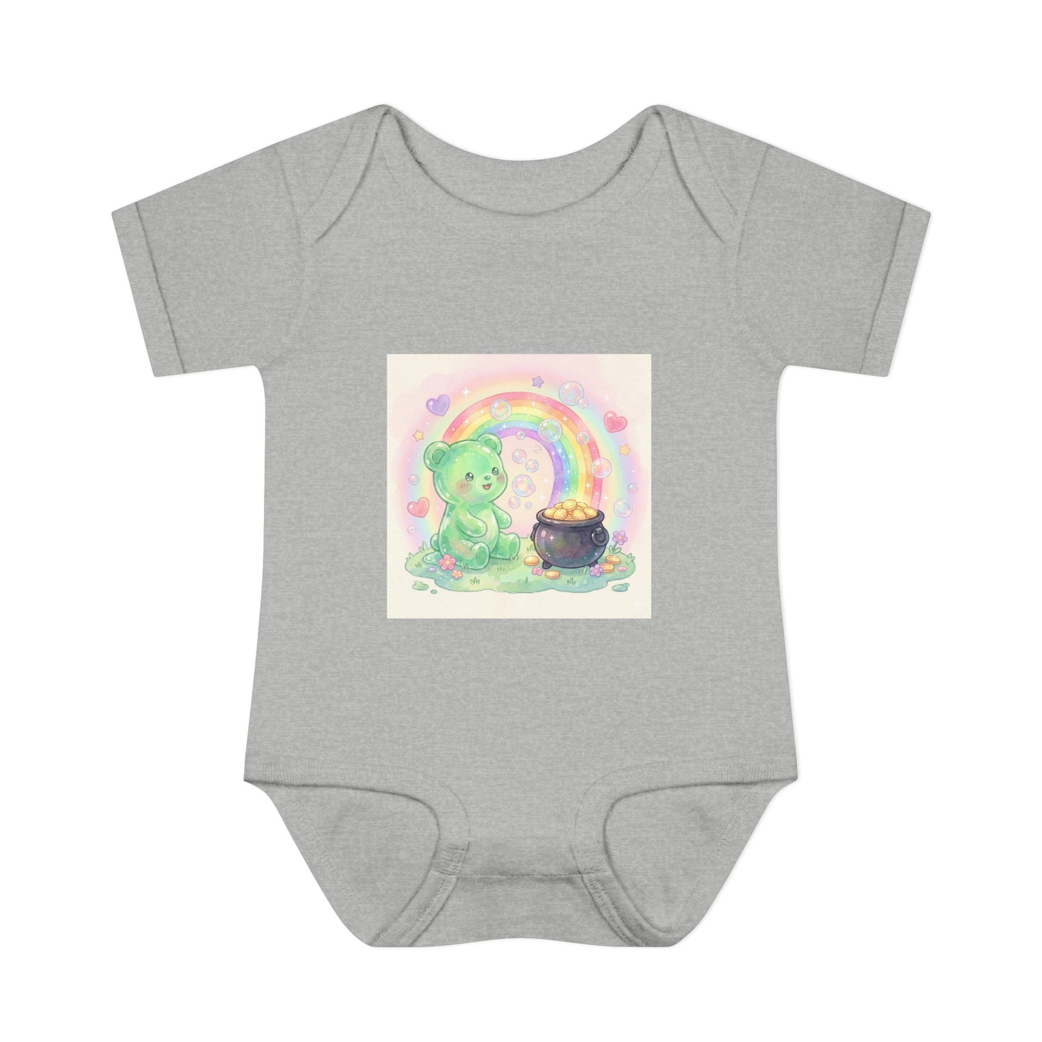 Rainbow Gooey Gummy Bear Found Inner Treasure – Cute St. Patrick’s Day Luck Baby Onesie