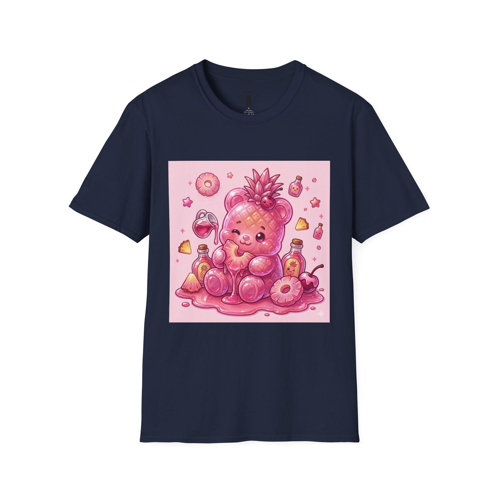 Exotic Pink Pineapple Gooey Gummy Bear — Kawaii Graphic T-Shirt