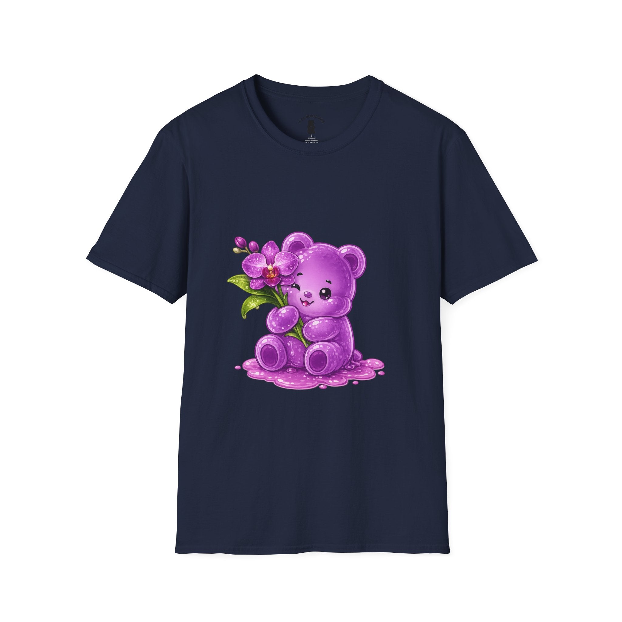 Beautiful Orchid, Purple Oozy Bear Floral Special Gummy Friend- Graphic Shirt