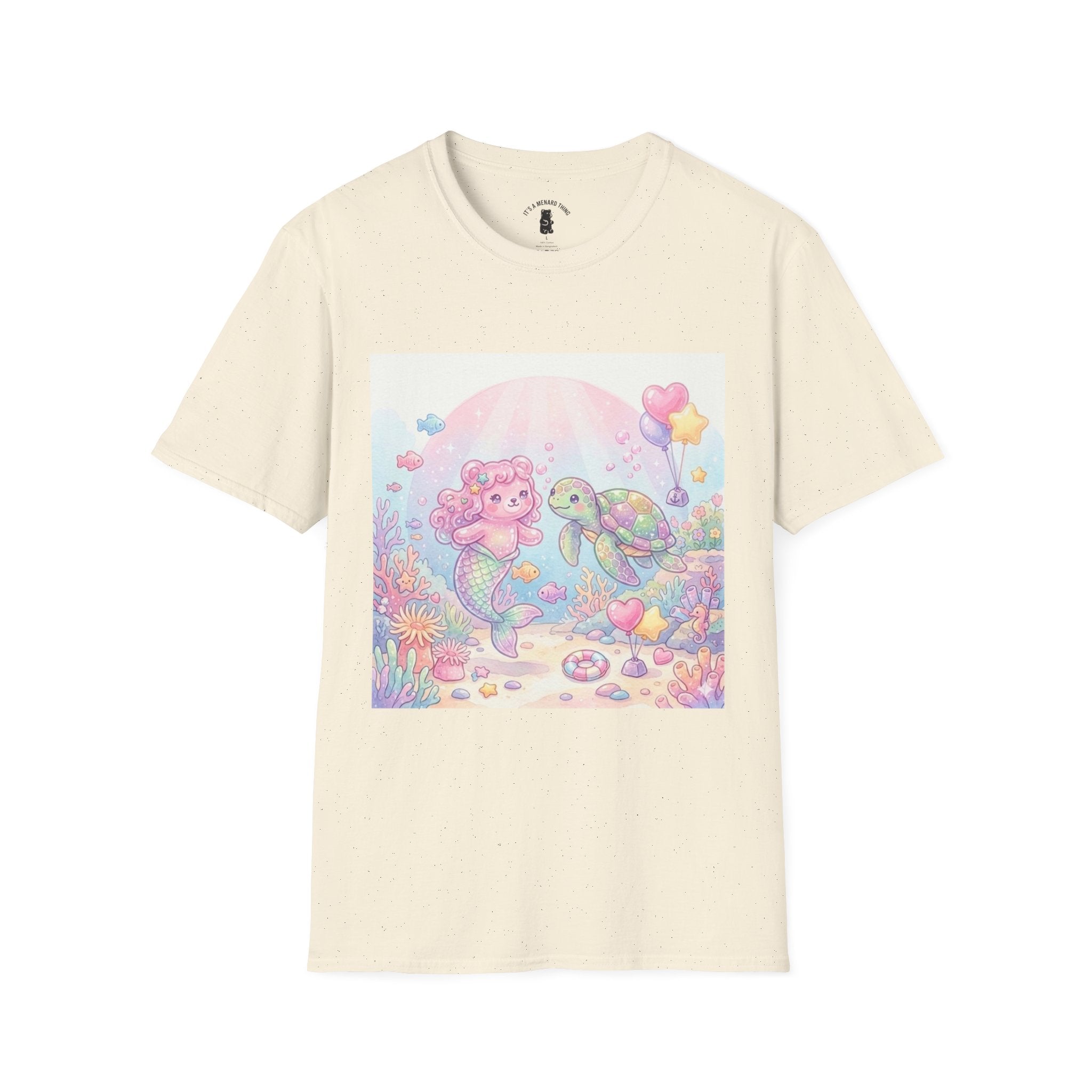 Pink Gummy Mermaid & Turtle friend, Gooey Gummy Freinds- Kawaii Graphic T-Shirt