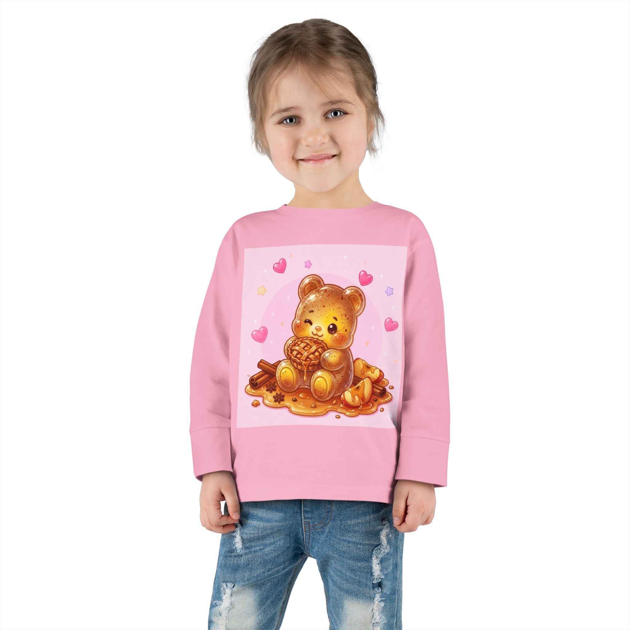 Cinnamon Sweet Fresh Apple Pie, Oozy Bear Gummy Friend- Kids Long Sleeve Shirt
