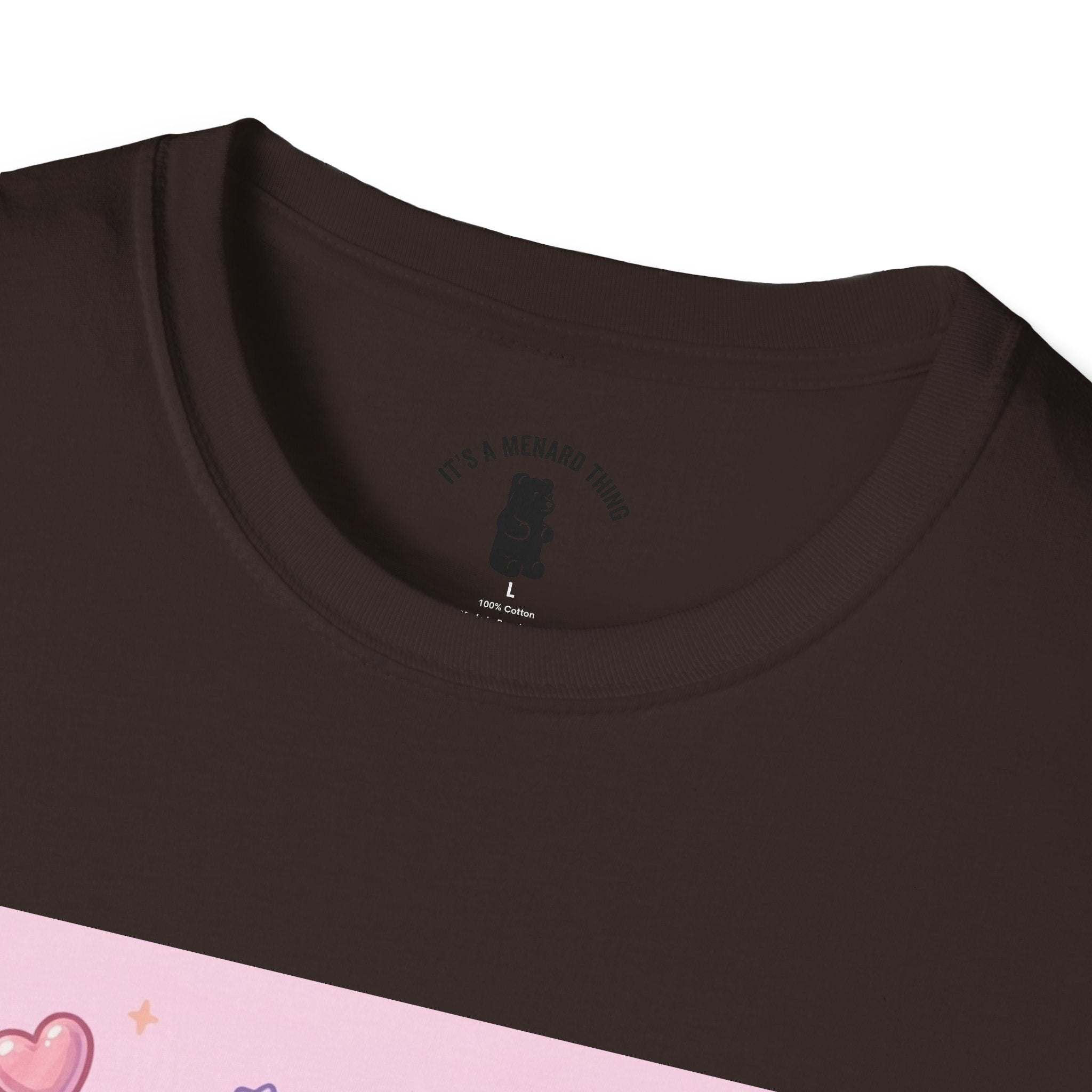 Cute Pastel Candy Bear T-Shirt — Rainbow Kawaii Heart Graphic