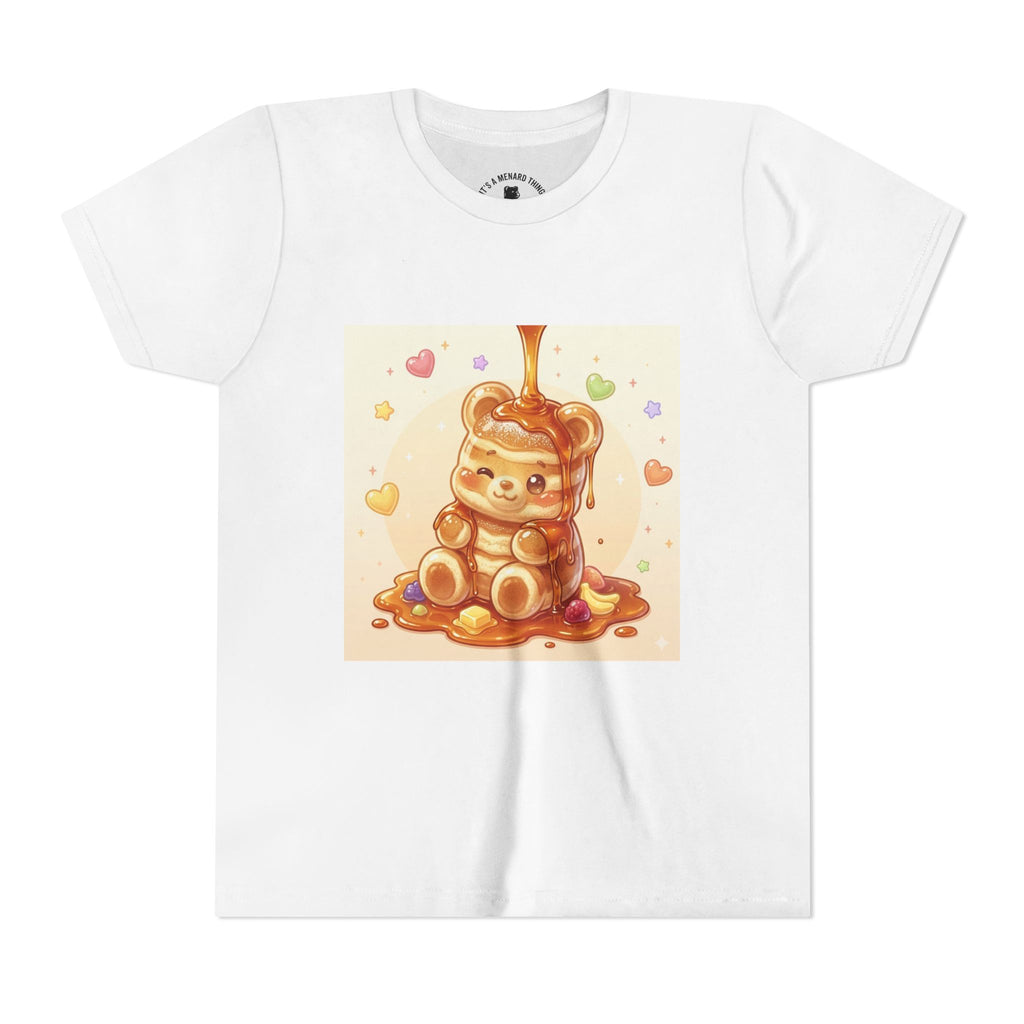Fluffy Thick Gooey Gummy Pancake Bear Youth T-Shirt