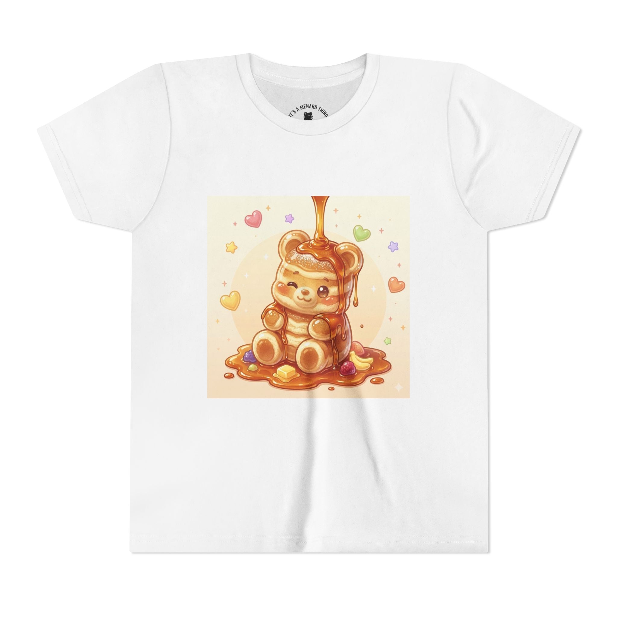 Fluffy Thick Gooey Gummy Pancake Bear Youth T-Shirt