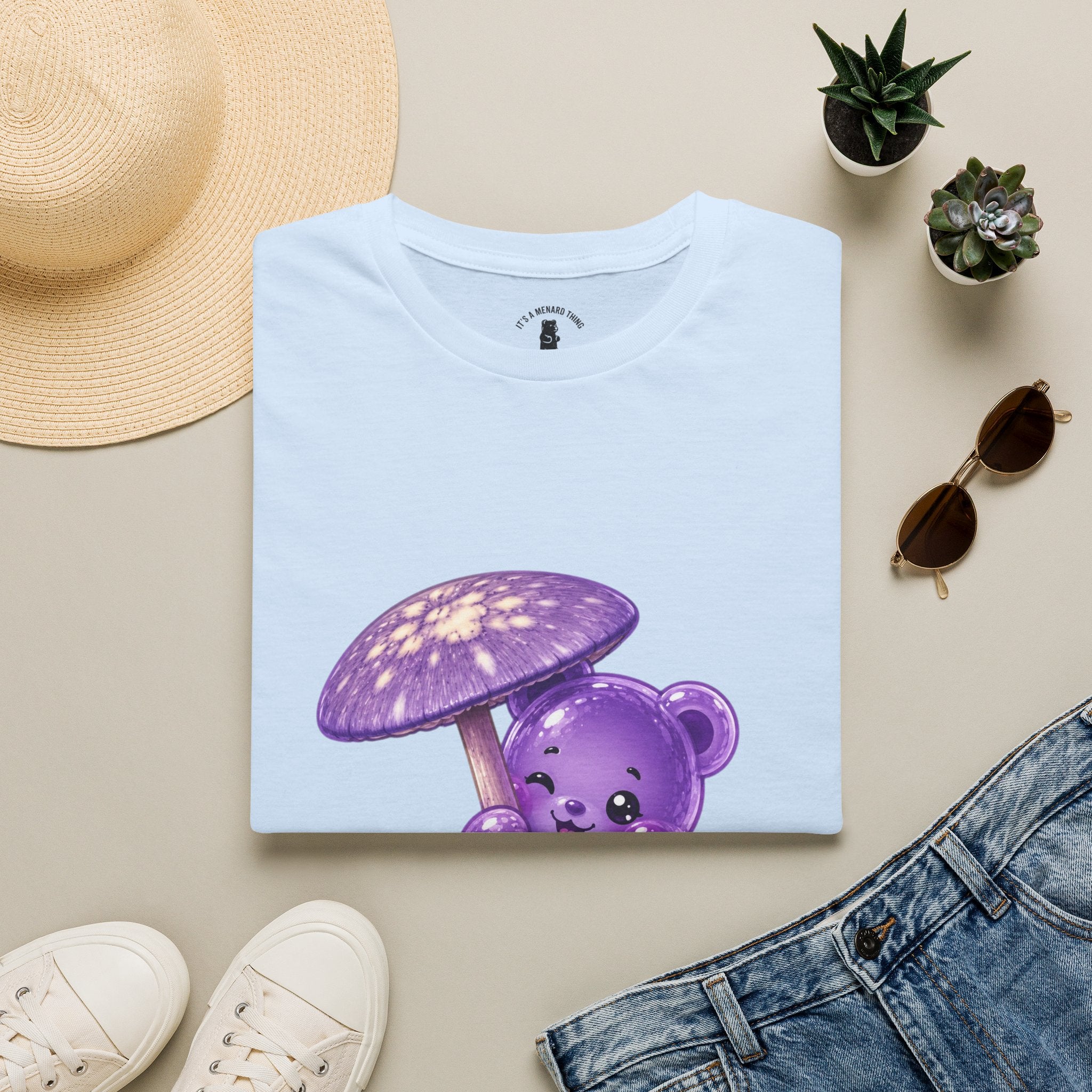 Purple Cortinarius Violaceus Mushroom Oozy Bear Special- Graphic Shirt
