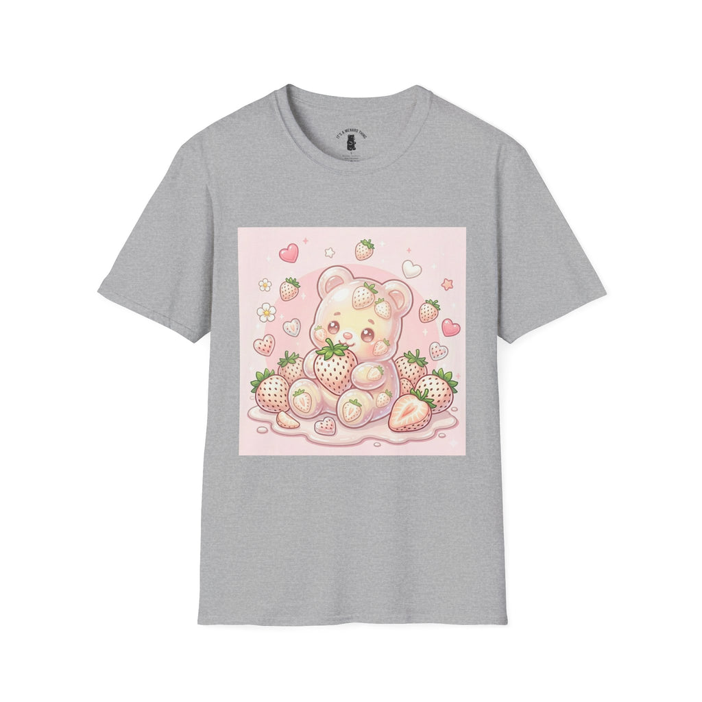 Exotic White Strawberry Oozy Bear Friend — Kawaii Fruit Design