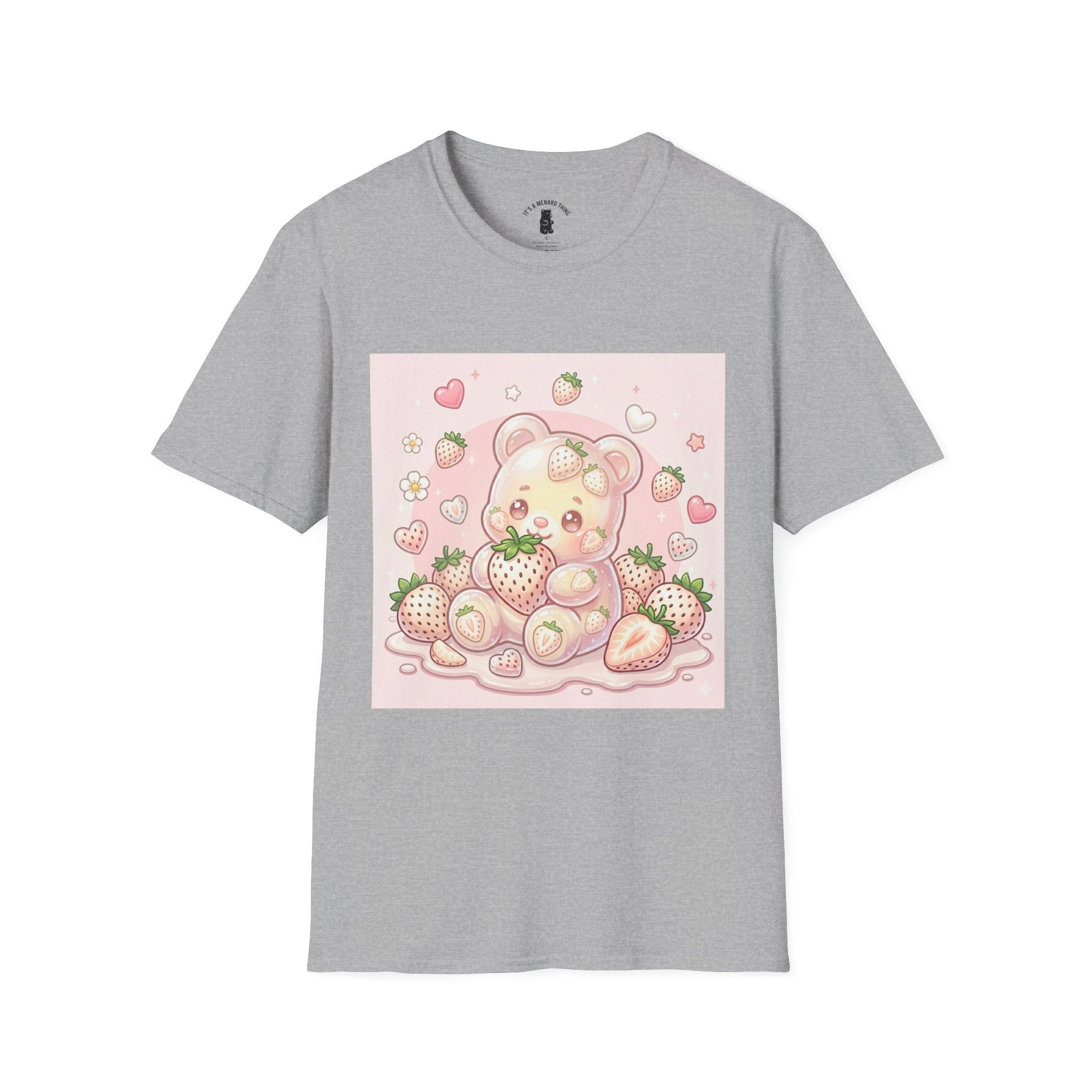 Exotic White Strawberry Oozy Bear Friend — Kawaii Fruit Design