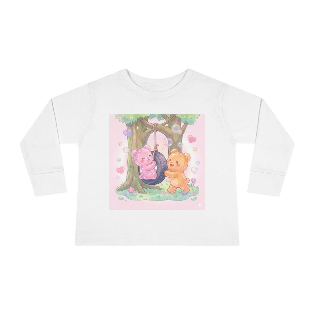 Playing On a Tire Swing, Oozy Bear Gummy Friend Duo- Graphic Long Sleeve Shirt
