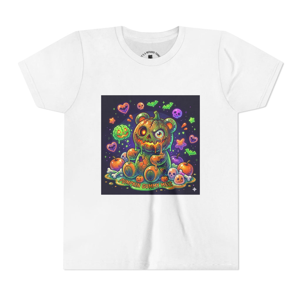 Cute Creepy Pumpkin Head Gooey Gummy Bear Halloween- Graphic Tee