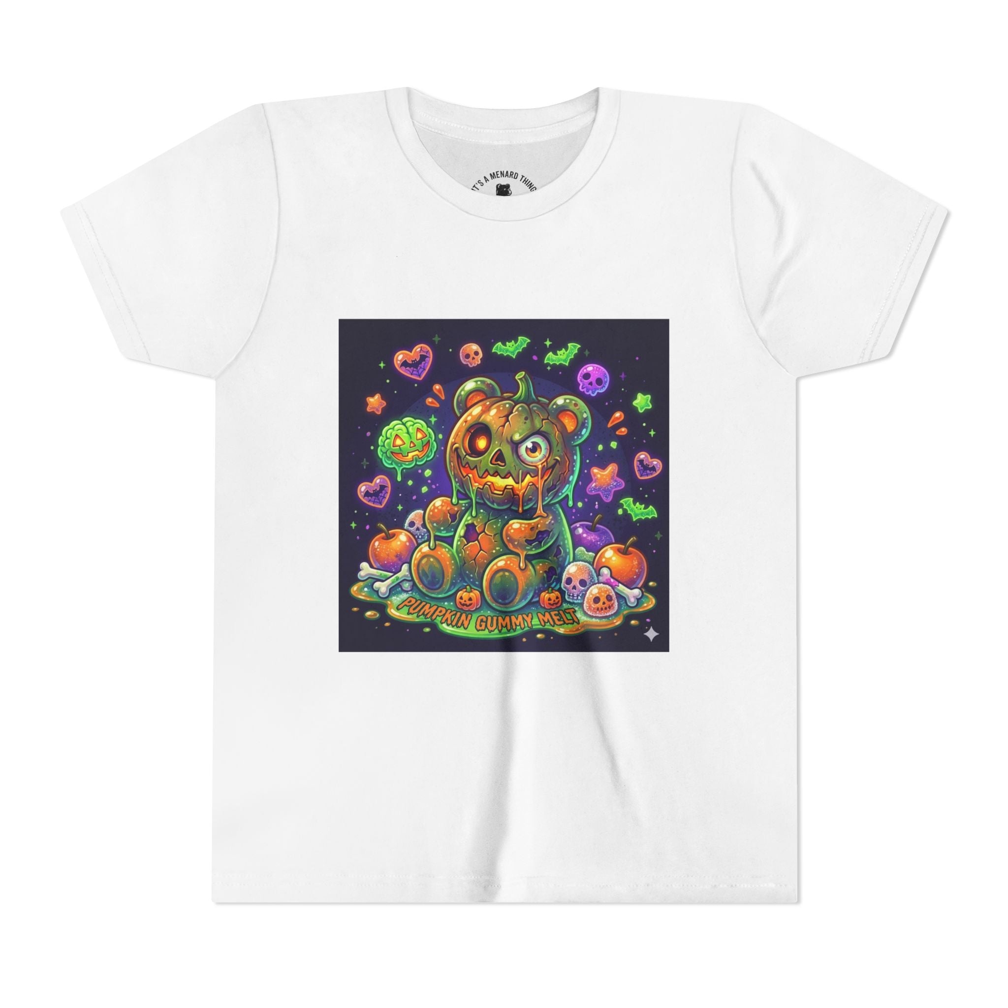 Cute Creepy Pumpkin Head Gooey Gummy Bear Halloween- Graphic Tee