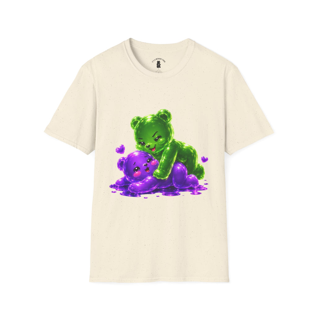 Wrestling Around, Special Neon Addition Oozy Bear Gummy Couple- Graphic Shirt (Adults Only)