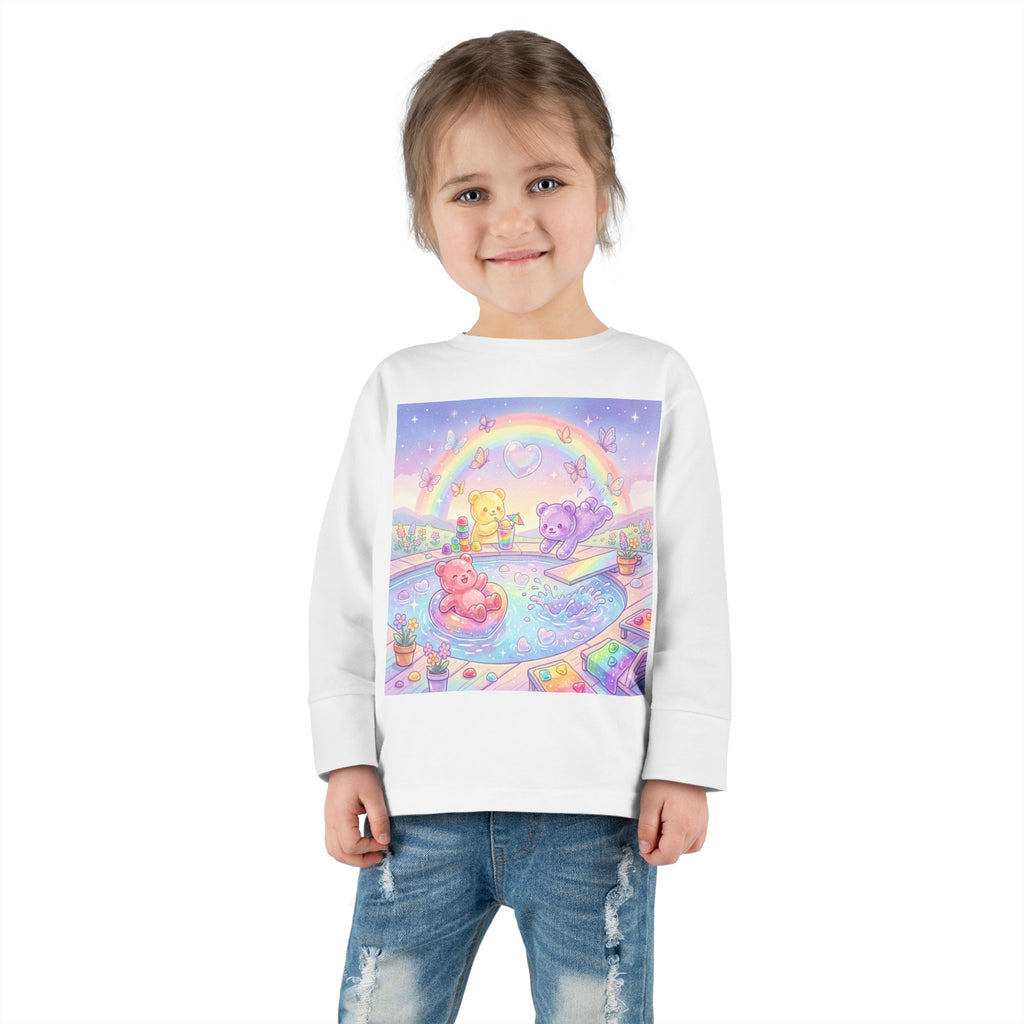 Pool Party, Swim Time Oozy Bear Summer Friends Group- Graphic Long Sleeve Shirt