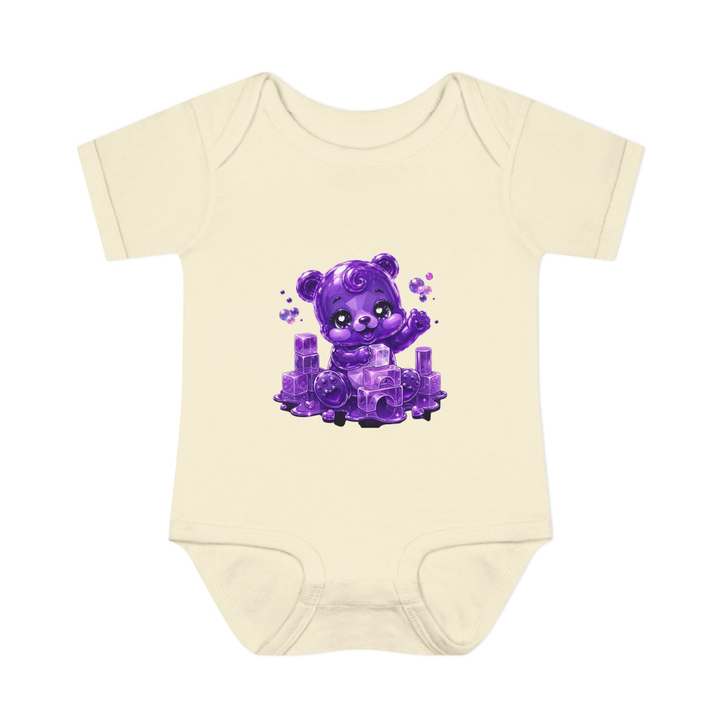 Play Time, Purple Crystal Baby Oozy Bear Gummy Cutie Addition- Graphic Onesie