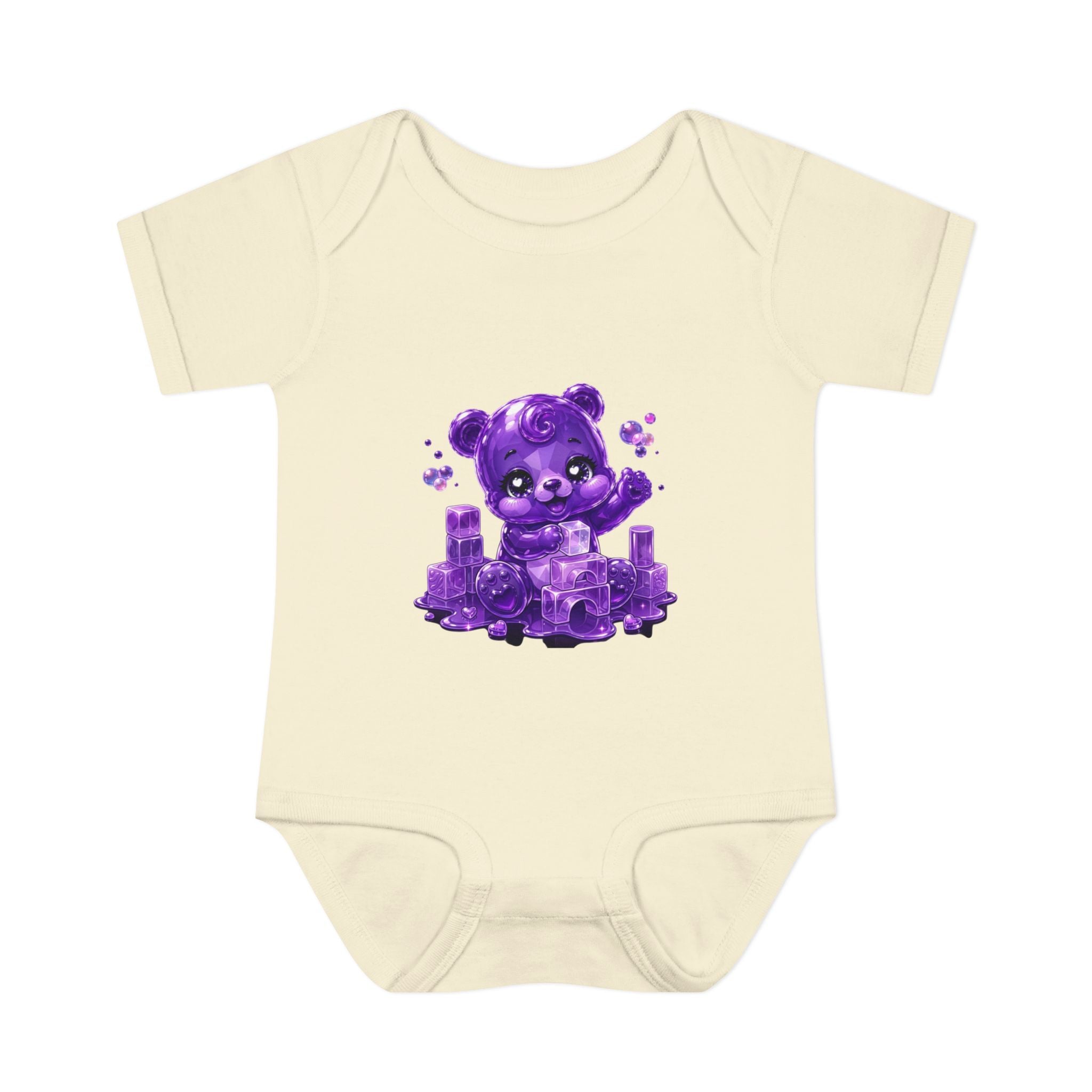 Play Time, Purple Crystal Baby Oozy Bear Gummy Cutie Addition- Graphic Onesie