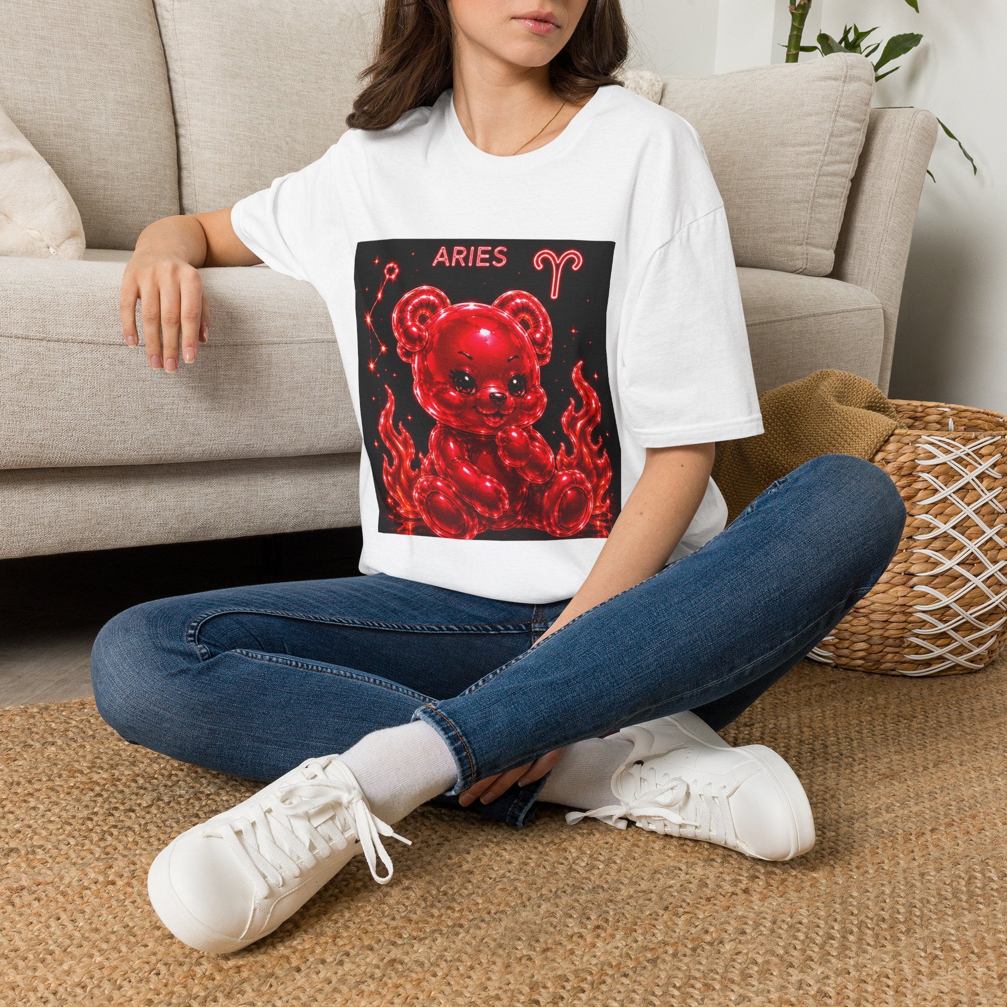 Aries Zodiac Oozy Bear Friend Astrology Special Addition- Graphic Shirt
