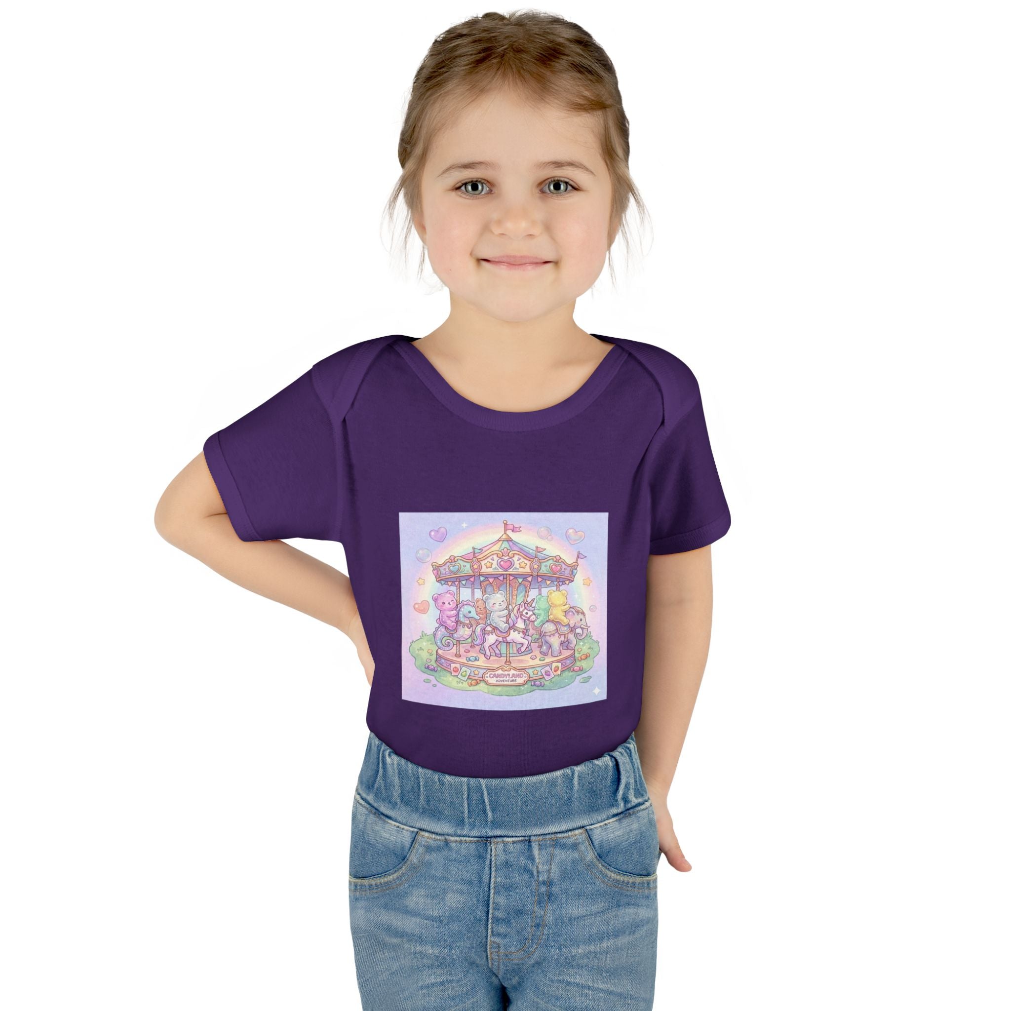 Gooey Gummies Carousel: Pastel Baby Bodysuit