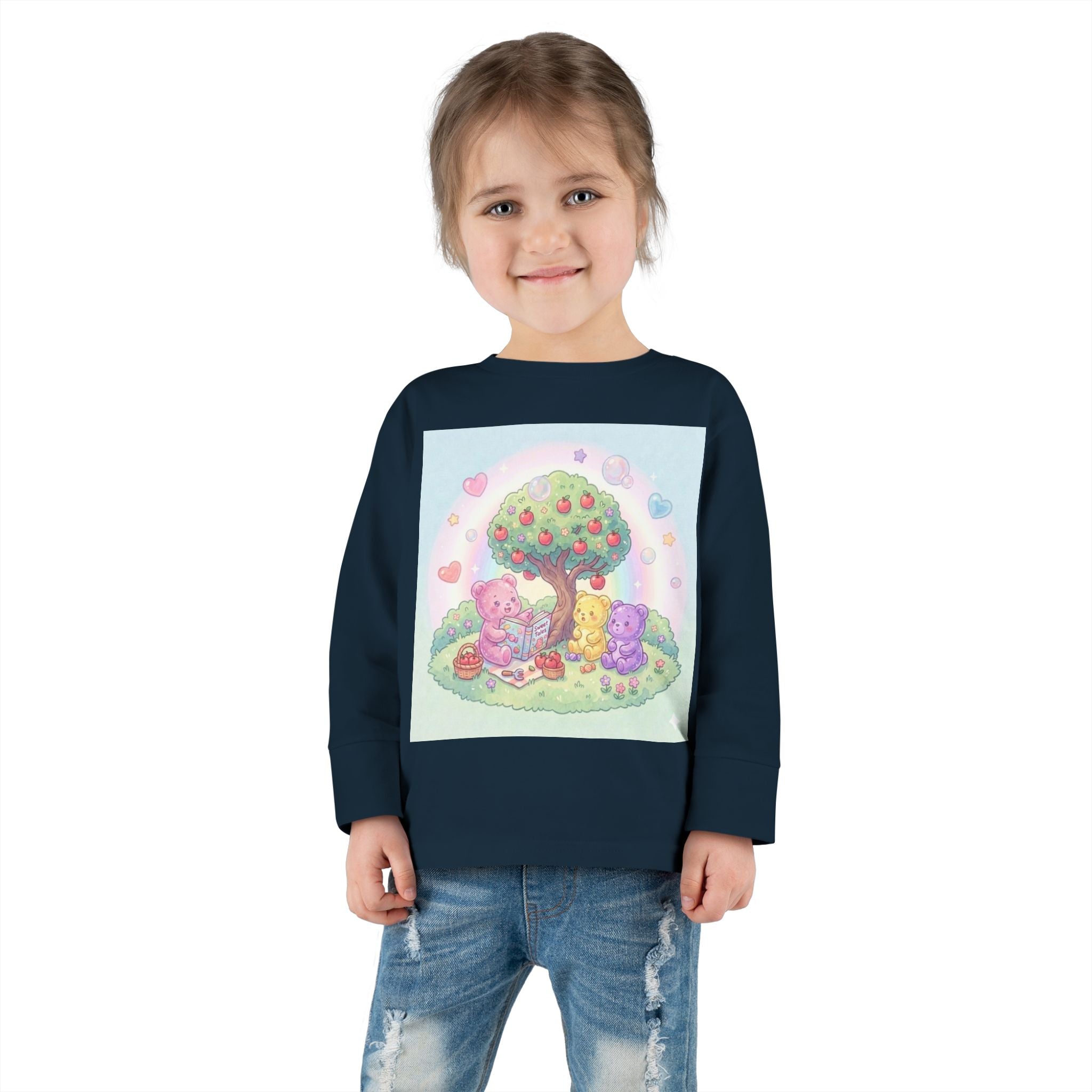 Reading Stories Under the Apple Tree, Oozy Bear Friends- Graphic Long Sleeve Shirt