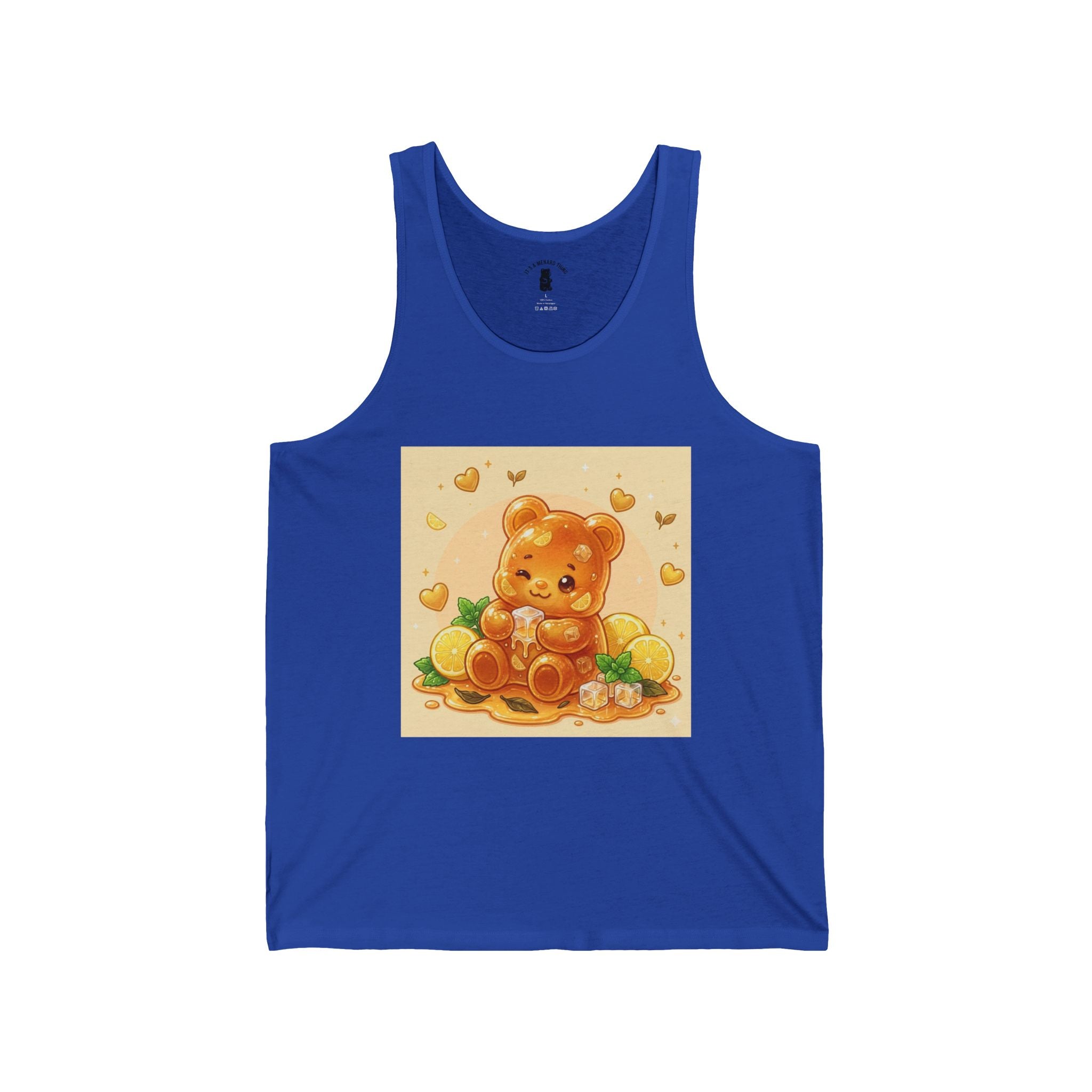 Honey Iced Tea, Golden Gooey Gummy Bear — Kawaii Design Tank Top