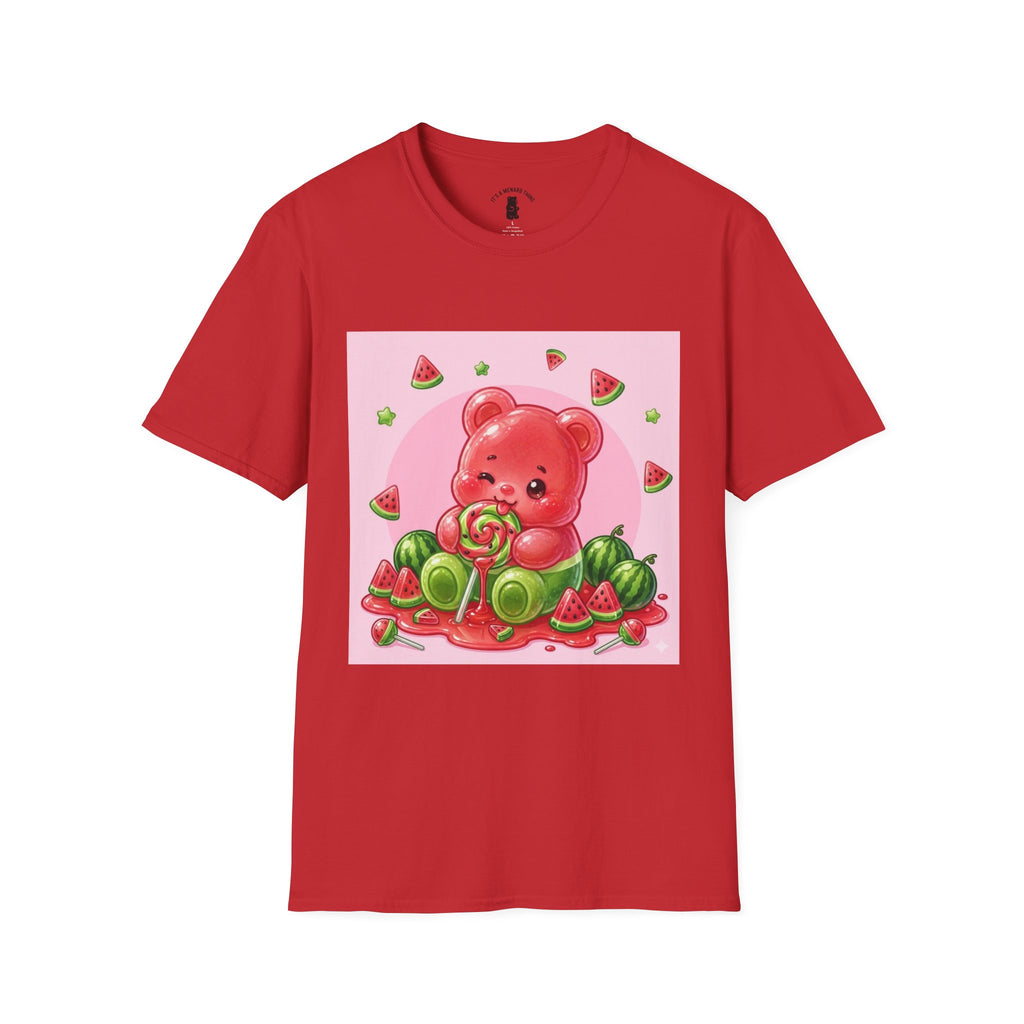 Watermelon Lollipop Gooey Gummy Bear T-Shirt — Kawaii Fruit Graphic Tee
