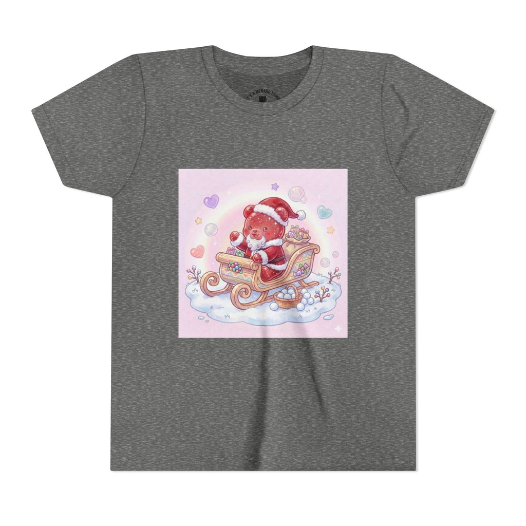 Cute Gooey Gummy Red Santa in Sleigh Holiday Shirt