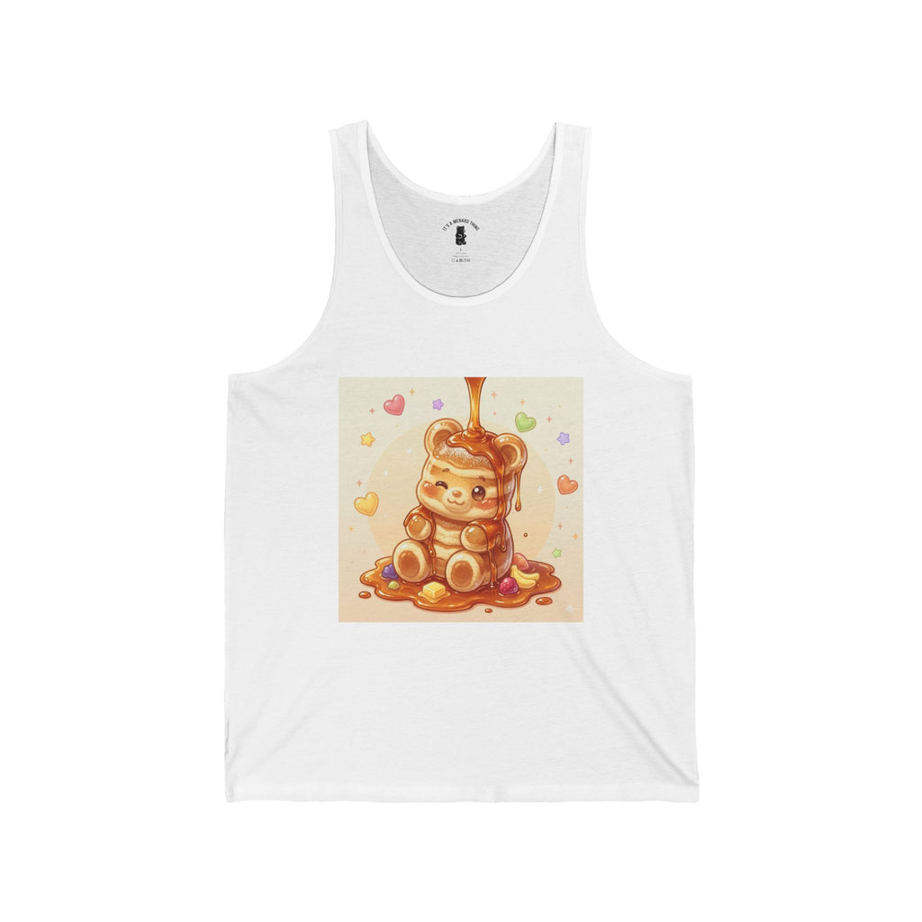 Fluffy Thick Pancake Baby, Golden Gooey Gummy Bear- Cute Illustration Tank Top