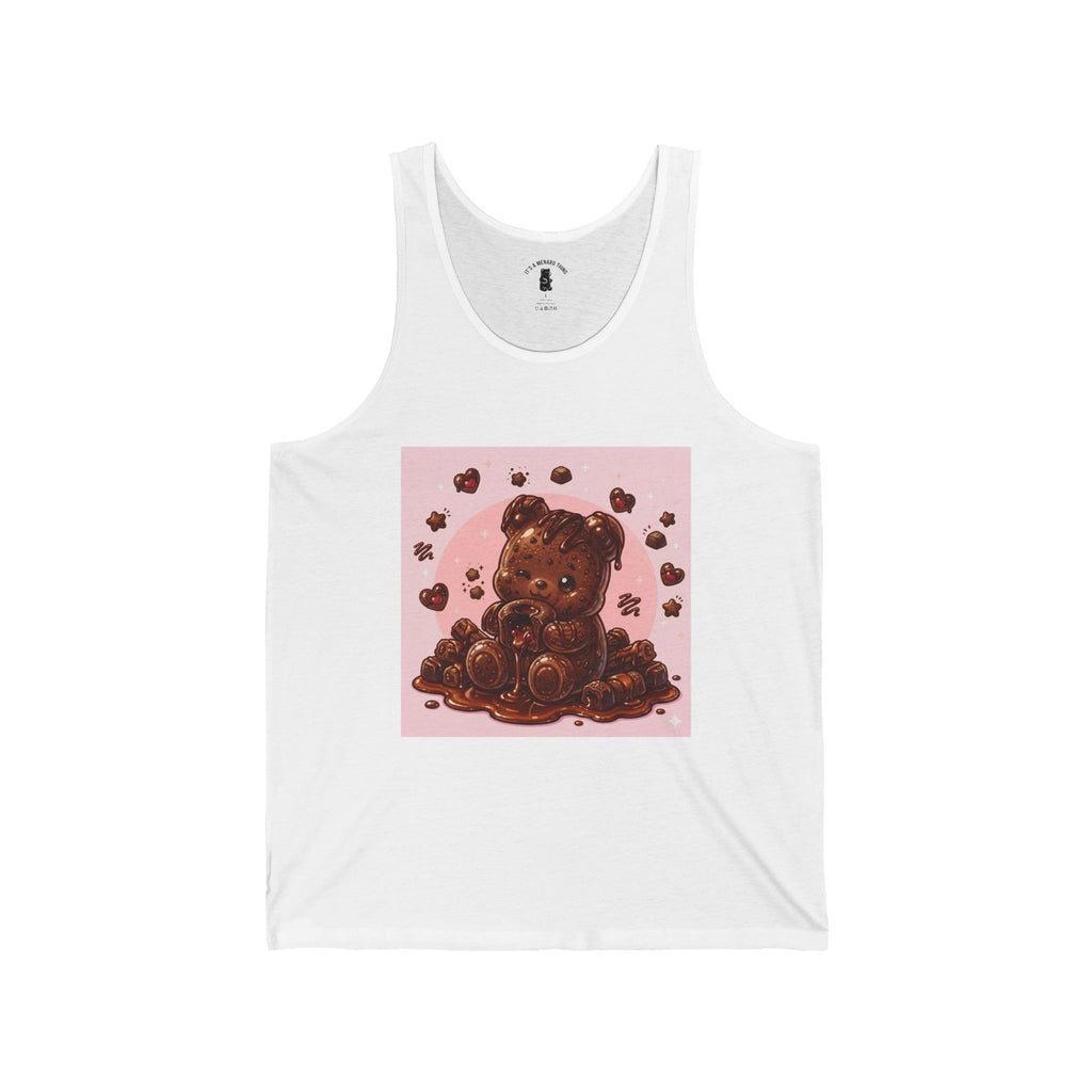 Chocolate Molten Lava Cake Surprise, Fudge Gooey Gummy Bear — Cute Graphic Tank Top