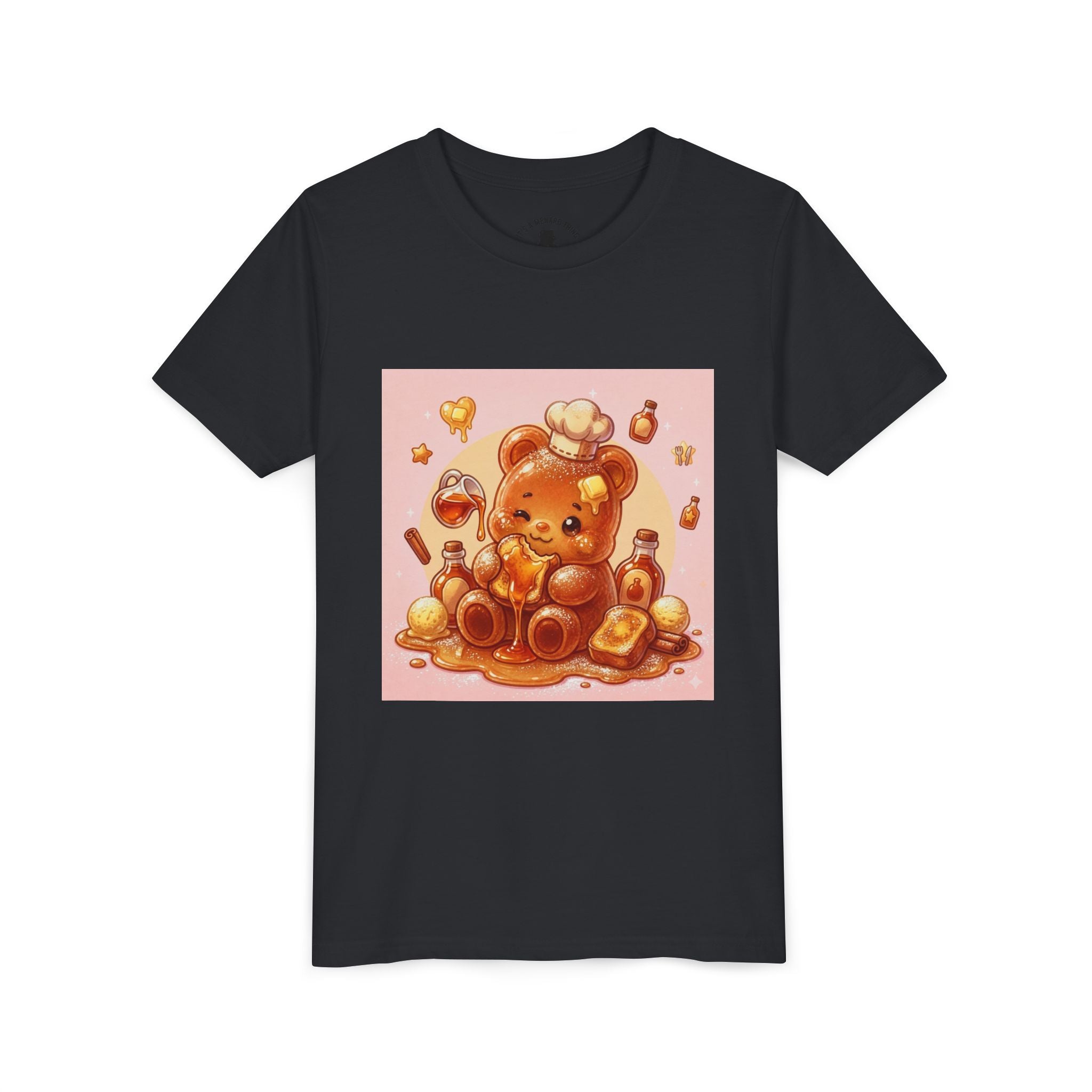Kids Thick French Toast Gooey Gummy Chef Bear Graphic T-Shirt