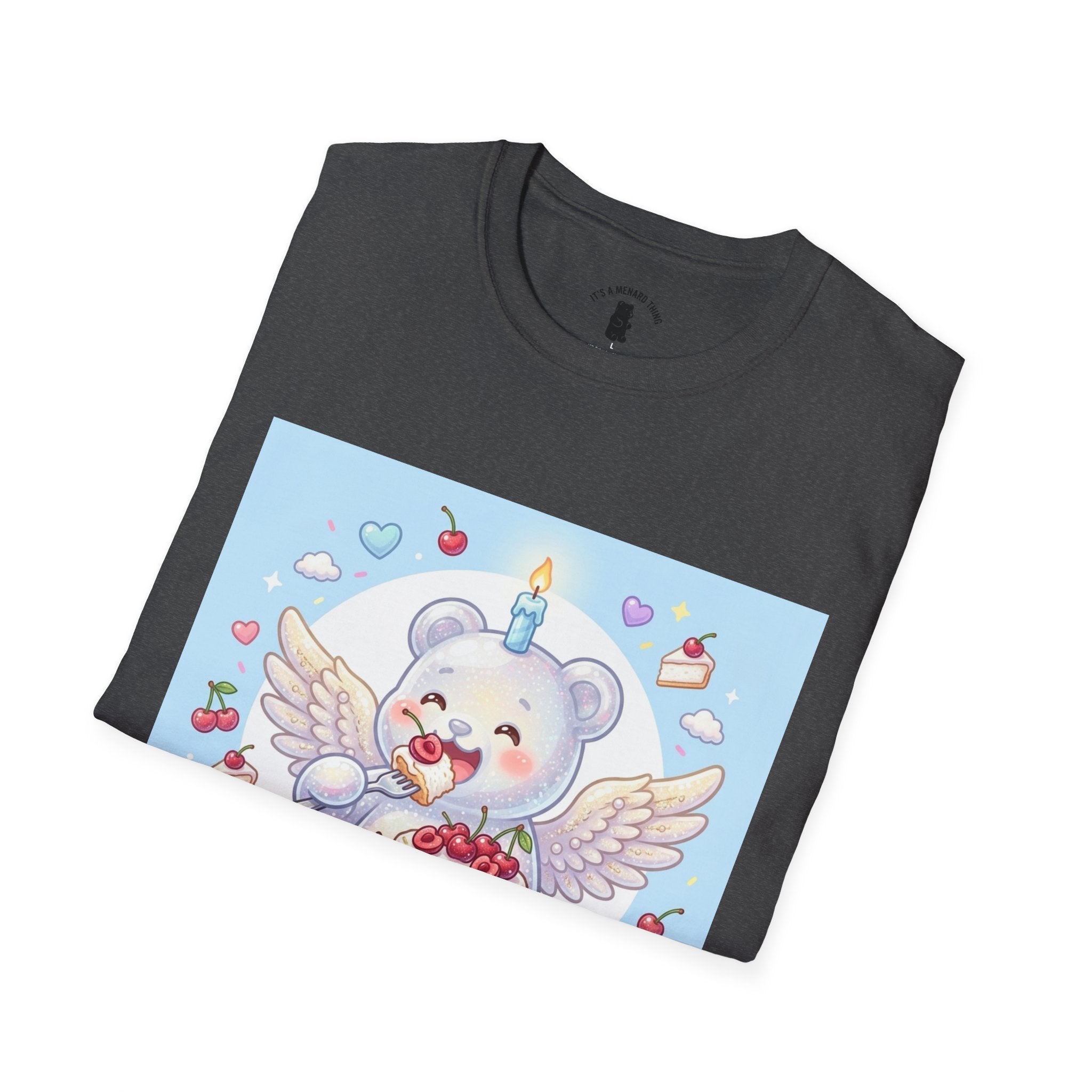 Cute Angel Food Cake, White Gooey Gummy Bear — Kawaii Graphic Tee