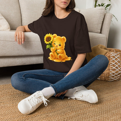 Blooming Sunflower, Yellow Bright Oozy Bear Gummy Friend Special Flower Addition- Graphic Shirt