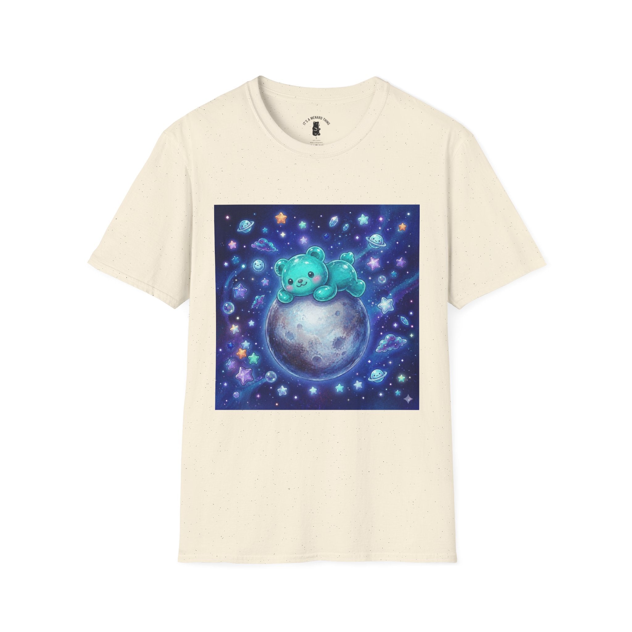 Lets Nap with Pluto, Teal Crystal Blue Gooey Gummy Bear- Kawaii Graphic T-Shirt