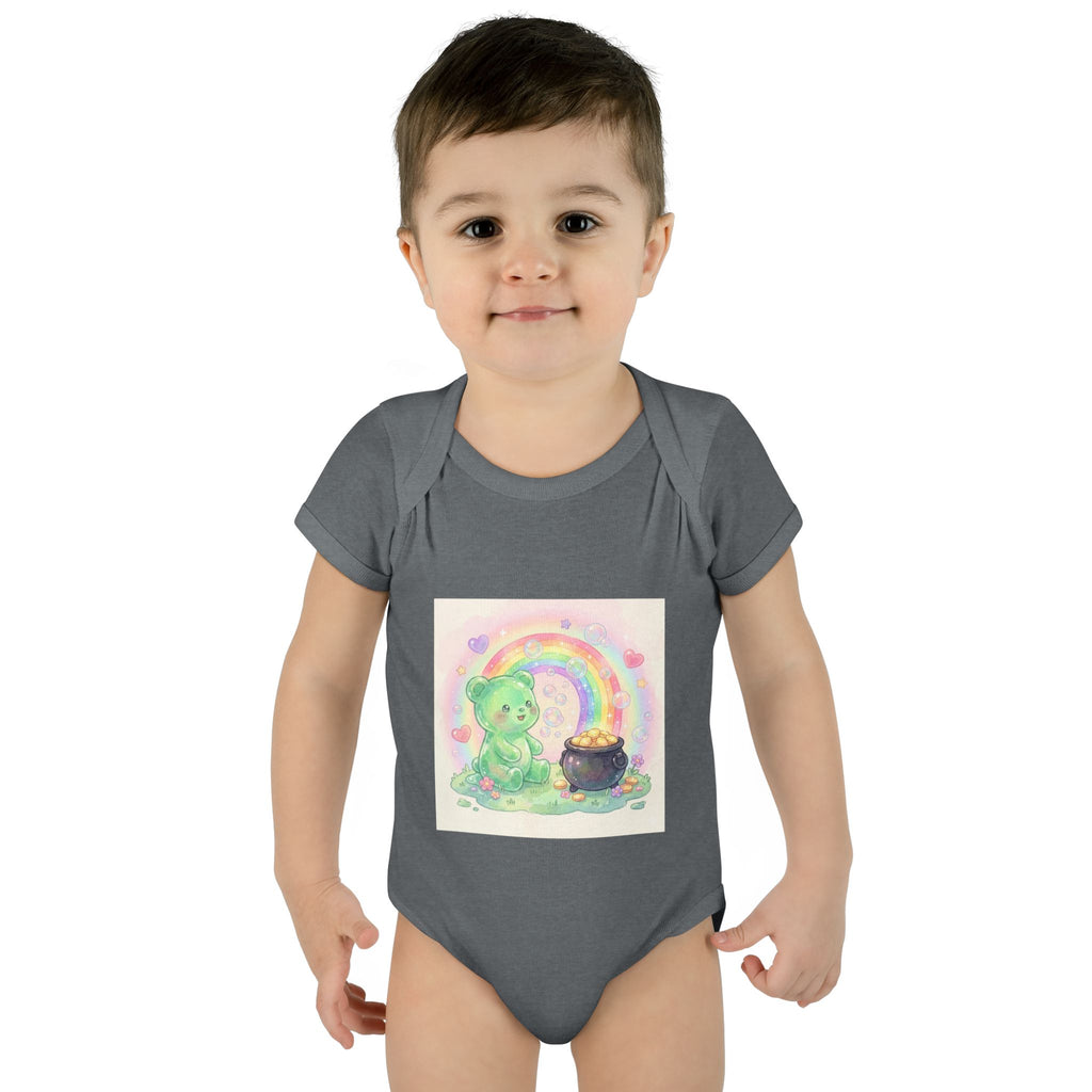 Rainbow Gooey Gummy Bear Found Inner Treasure – Cute St. Patrick’s Day Luck Baby Onesie
