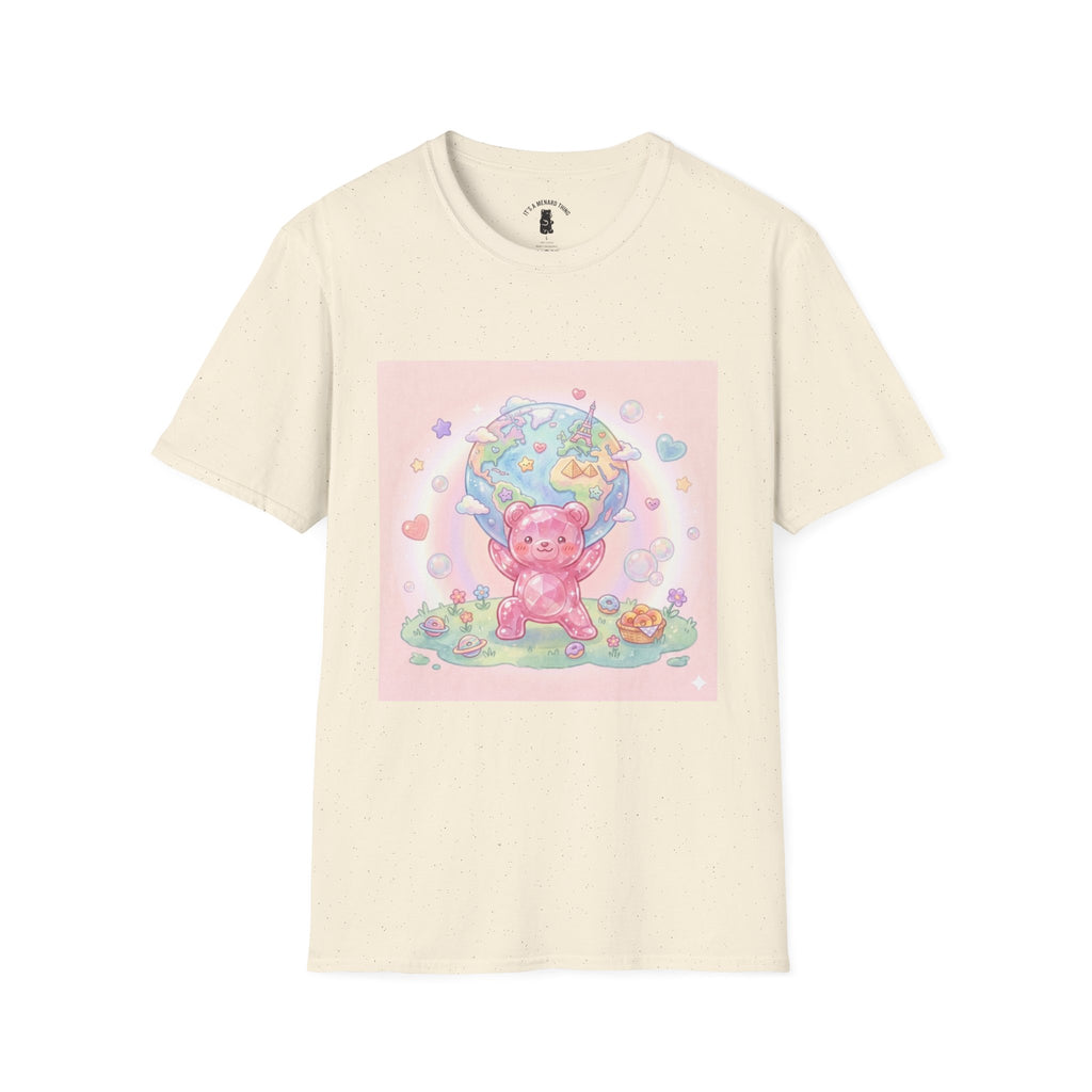 World Atlas, Pink Crystal Gooey Gummy Bear — Pastel Graphic T-Shirt