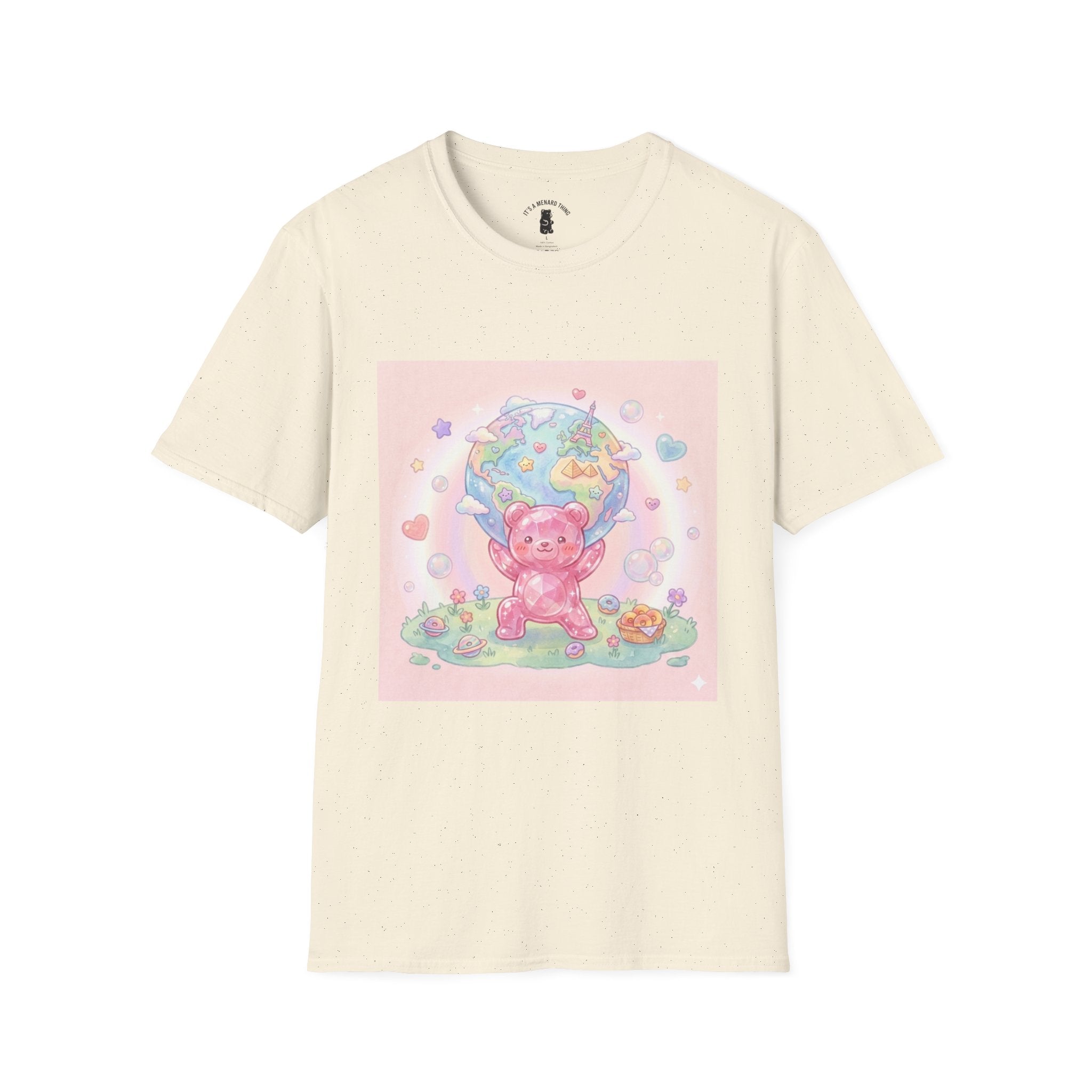 World Atlas, Pink Crystal Gooey Gummy Bear — Pastel Graphic T-Shirt
